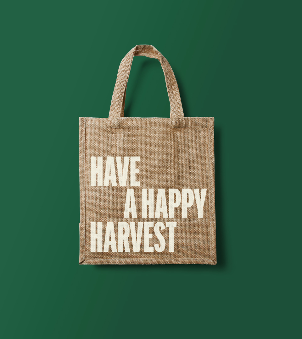 Harvest bag design by Buddy-Buddy for Good Earth Gardens.