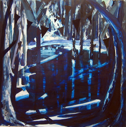 "The After Party", acrylic on polycarbonate, 24x24”, 61x61cm 