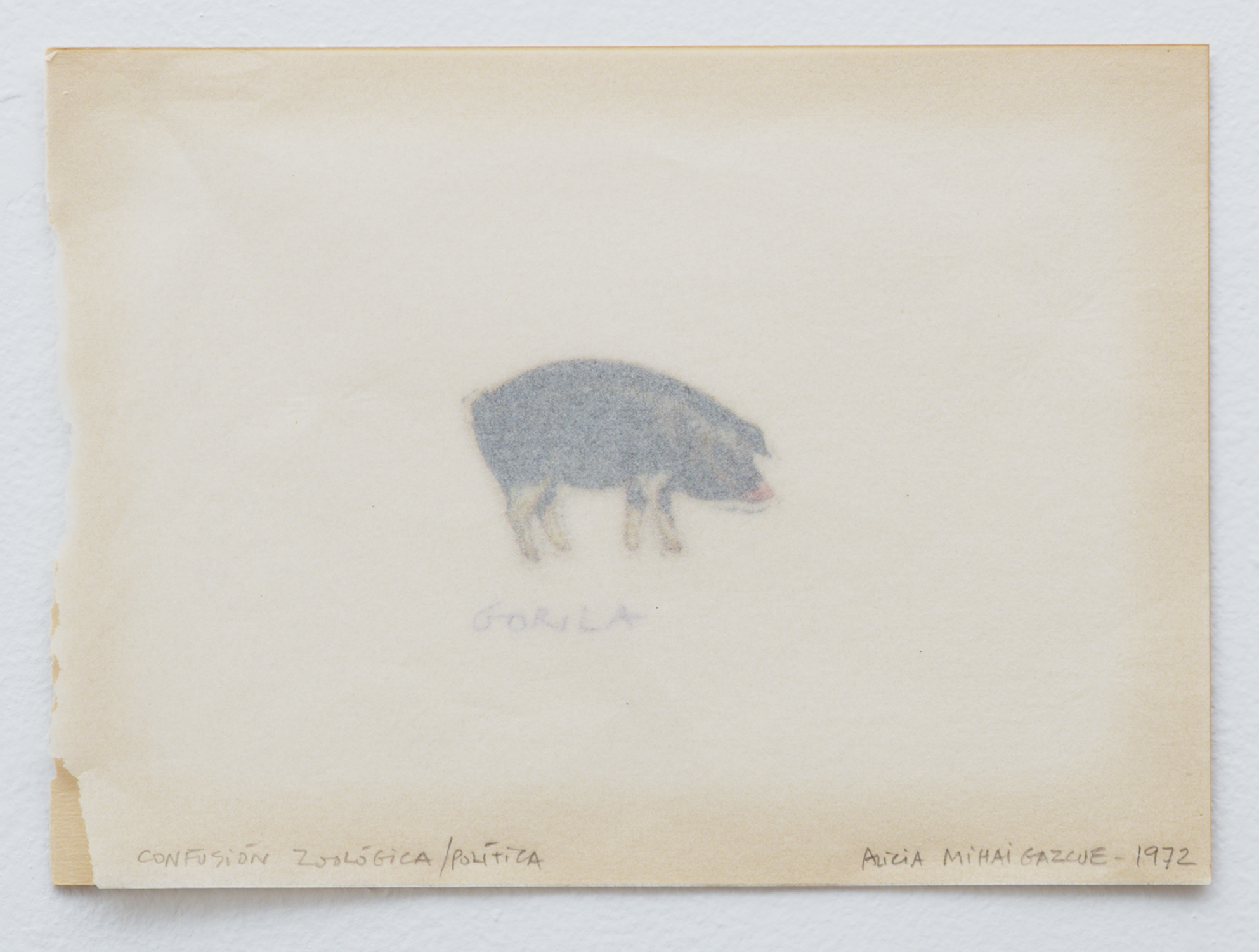 Collage, and graphite on paper. 12” x 9”