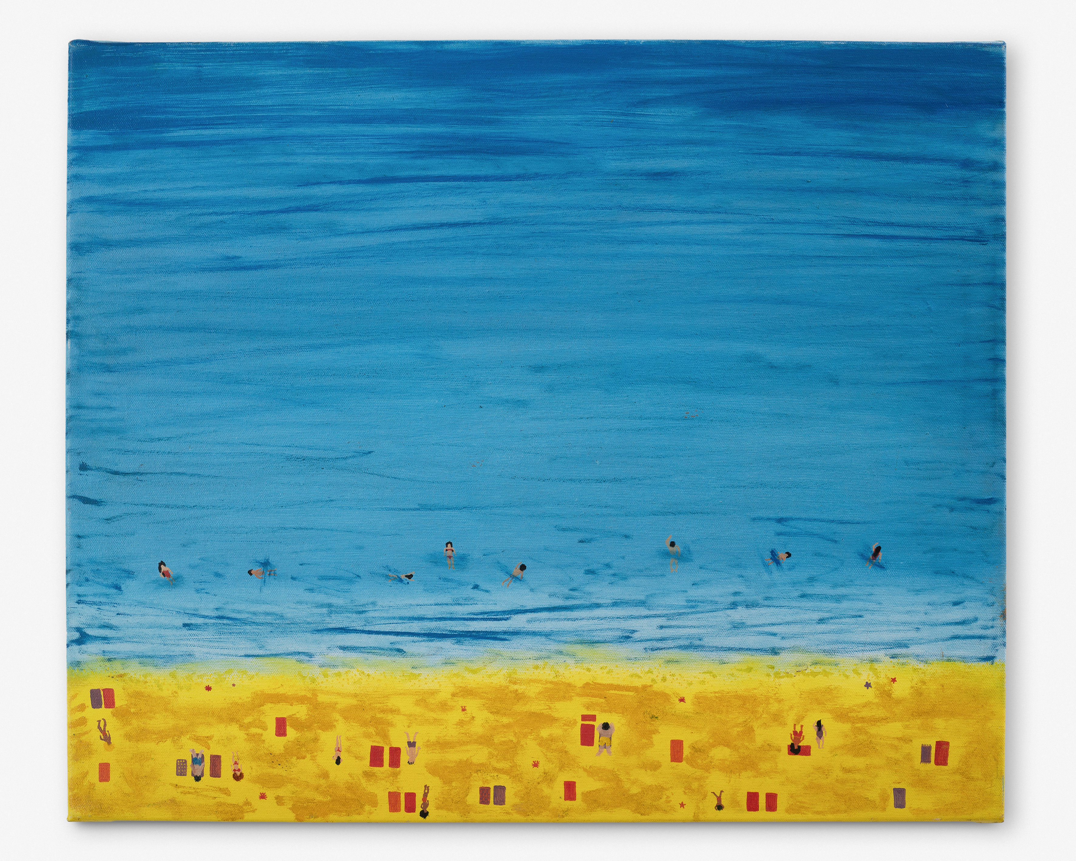 Vista semi-ortogonal de la playa / Semi-orthogonal view of the beach   (2021) Serie: Paisajes del recuerdo / Remembered Landscapes   50x60 cm (19x23 in)  Oil on canvas