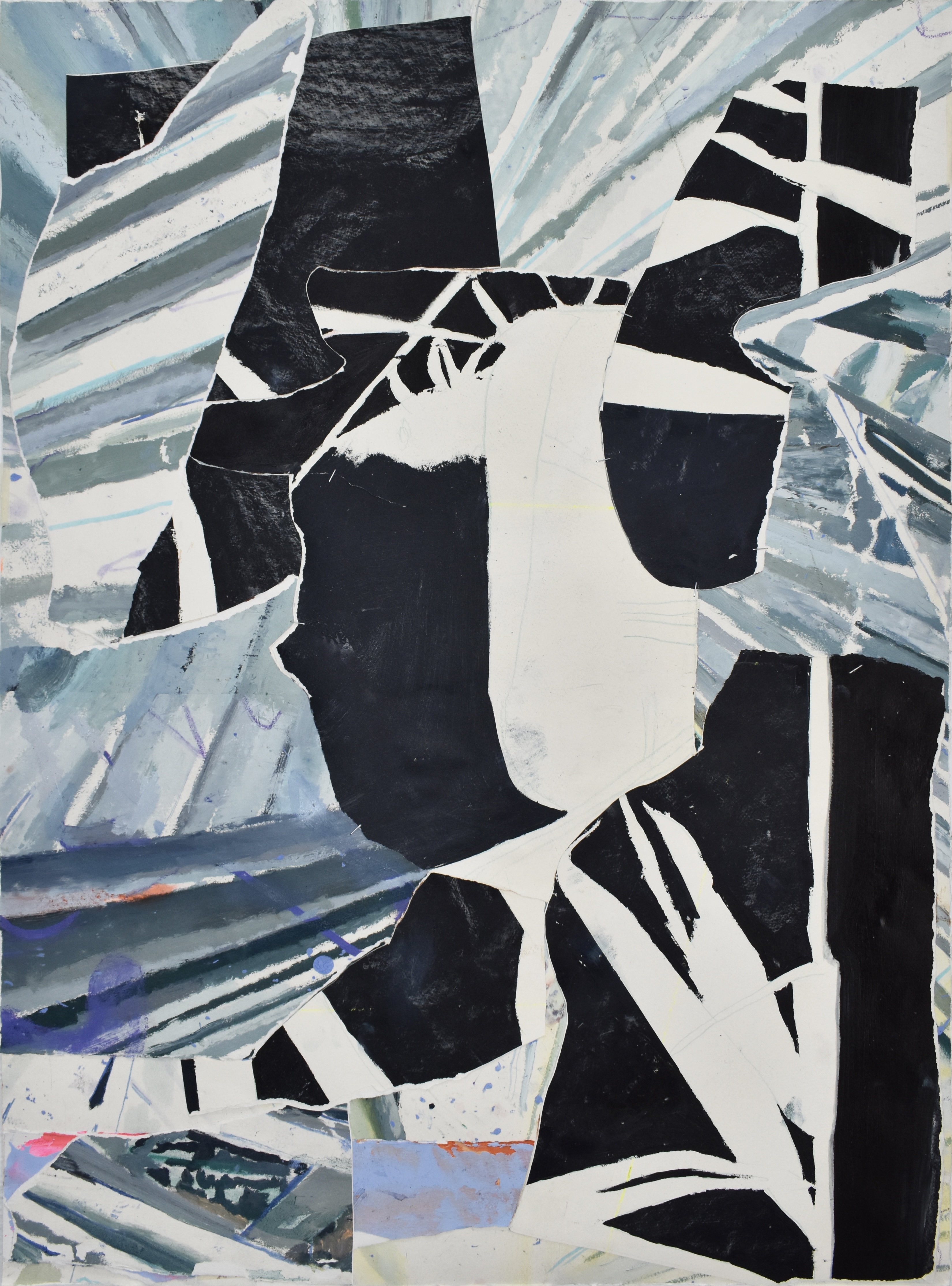 Recomposición para un eclipse, 2023, Mixta sobre papel. 90 x 66 cm