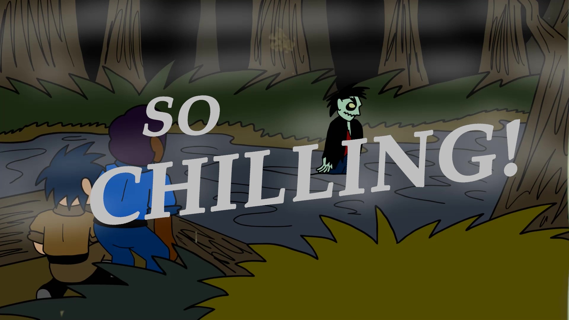 Screenshot #1 from ZACS movie trailer, Animation still made in Toon Boom Harmony & Adobe Premiere Pro, 6.25x11 inches, 2023