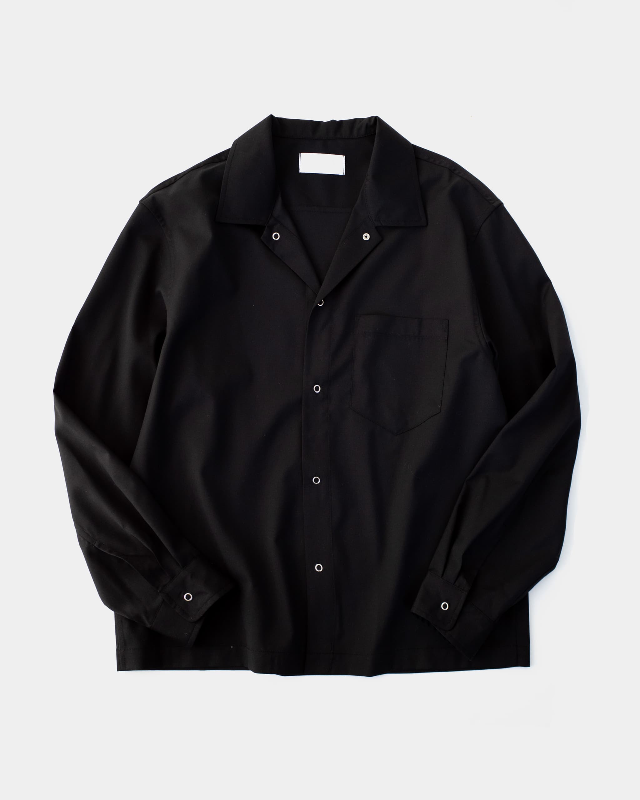 Workshop Shirt - Black Superfine Wool - James Coward