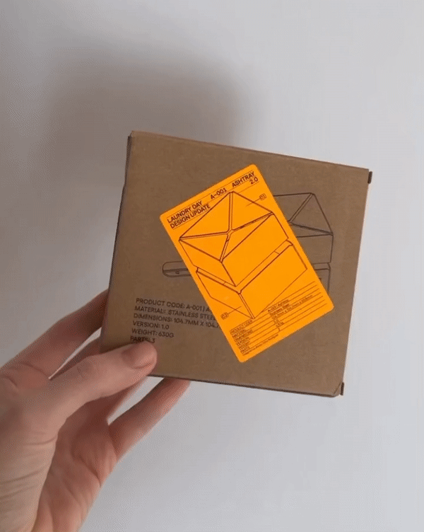 [A&ndash;001] Ashtray packaging with Sticker