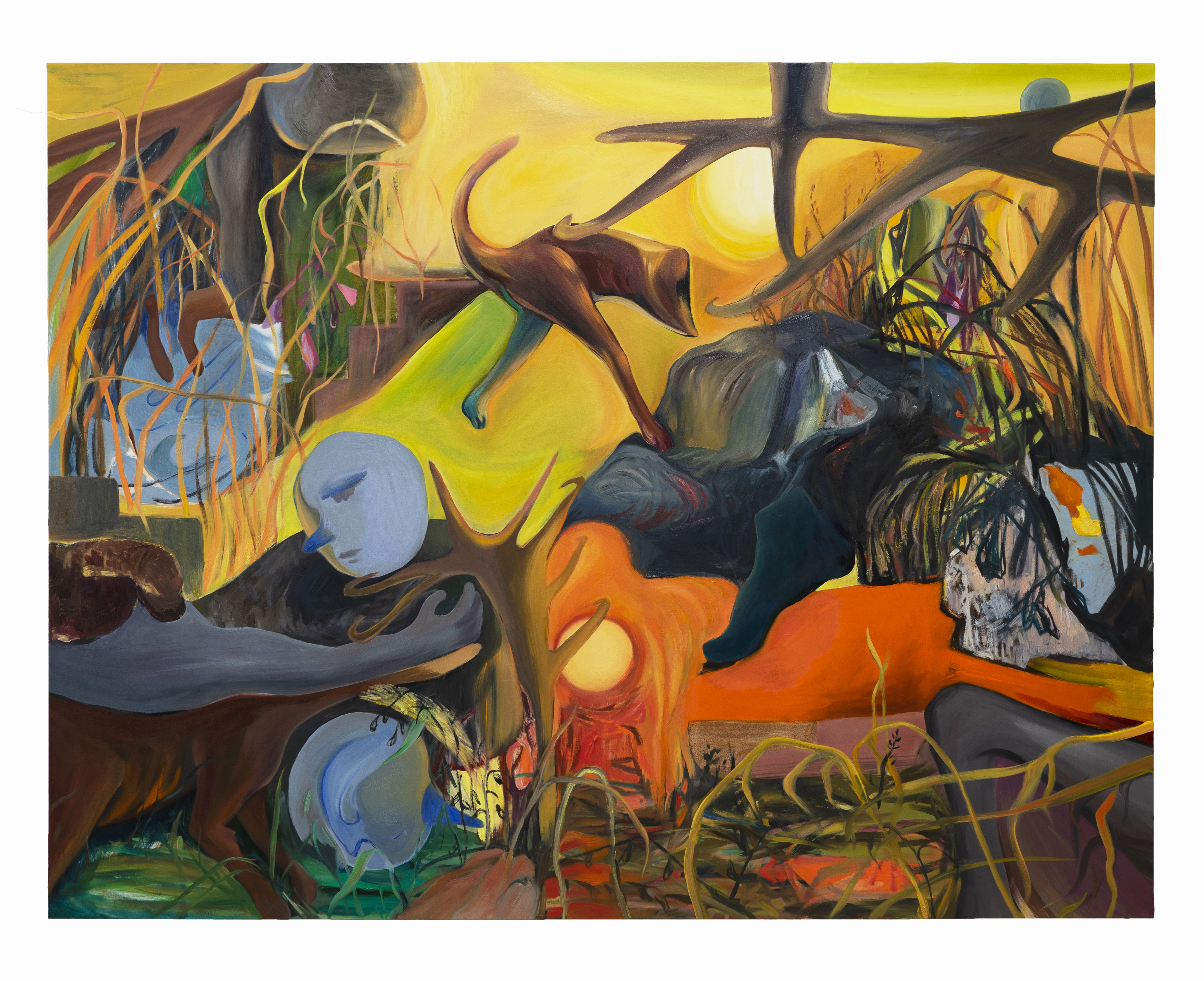 Witness, 2023, oil on canvas, 54 x 70 IN