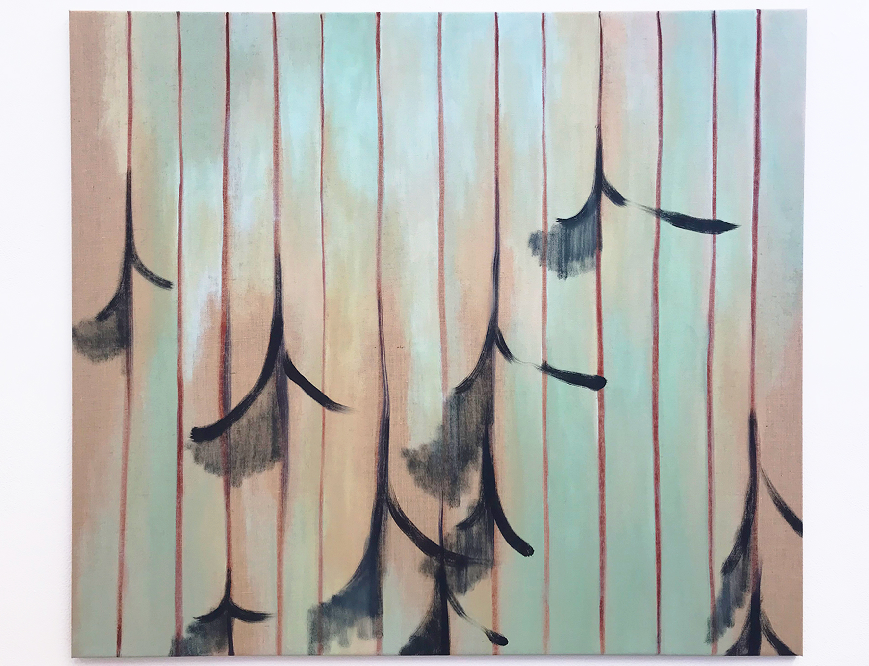 "People on sidewalks", 2022, oil on canvas, 150x140cm