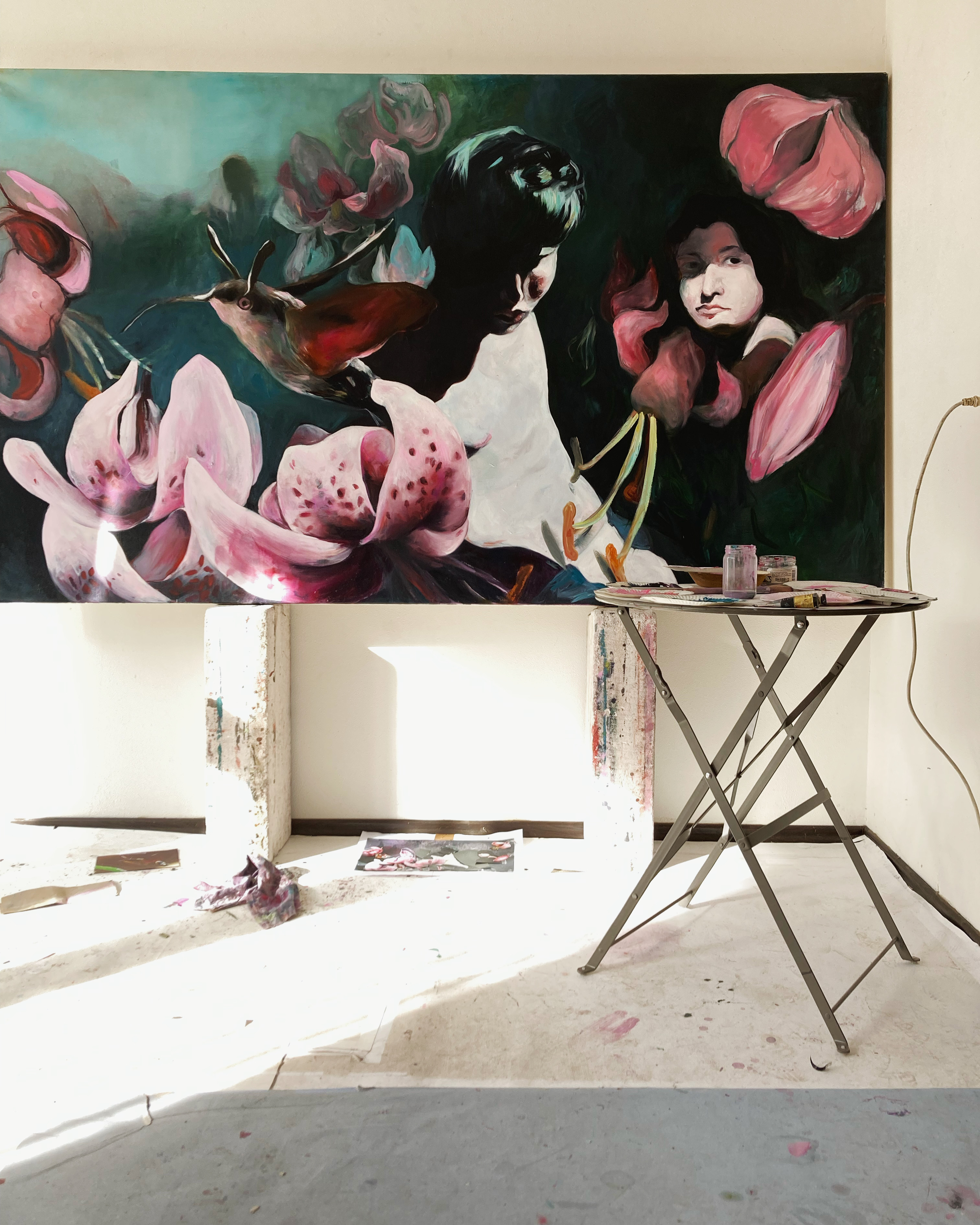 Der süße Duft des roten MohnsKaltnadelradierung und Collage, 400 x 400 cm