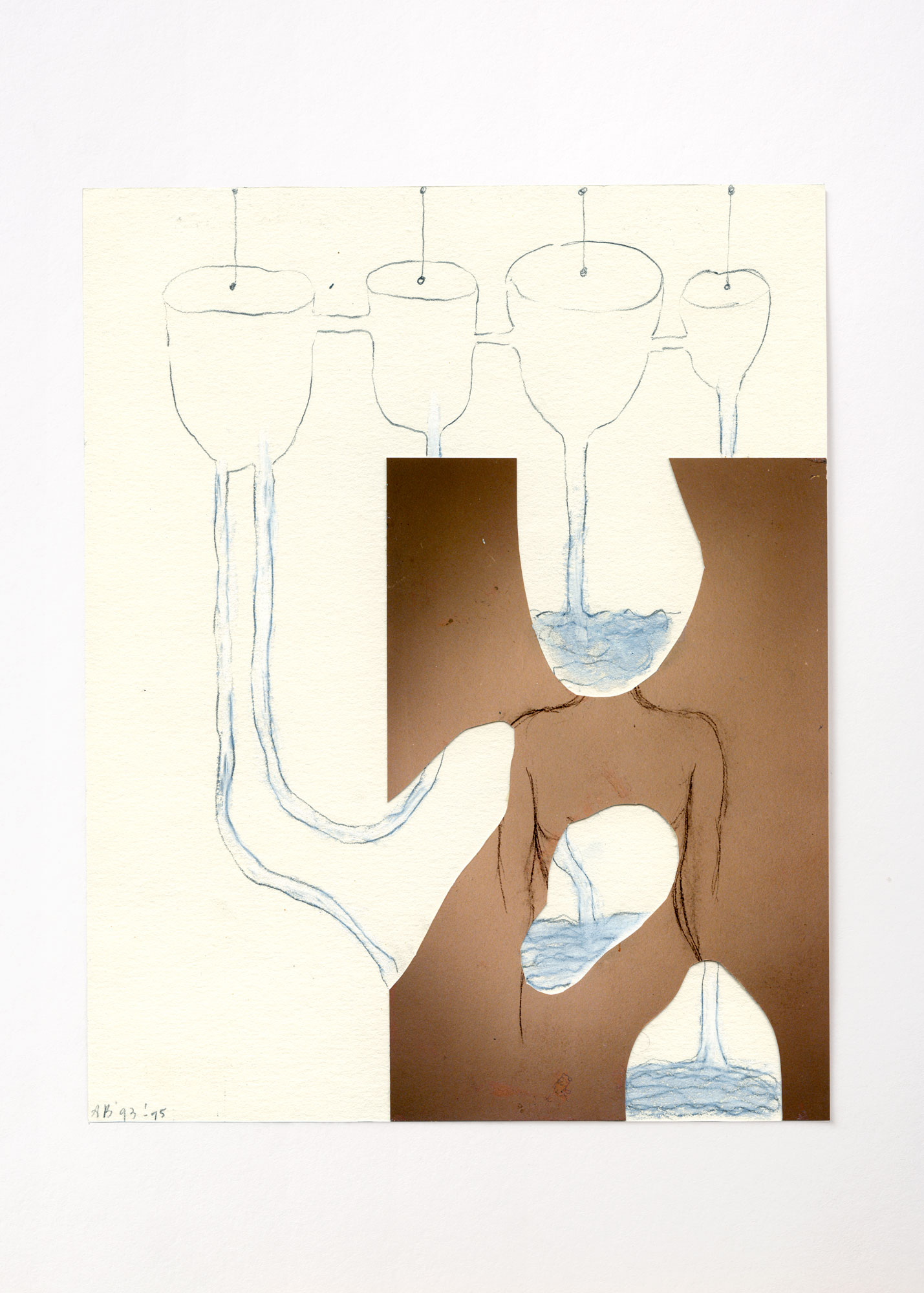 …daß dieser Mensch…, 1993/1995 Photo, pencil, gouache pen on paper 25 x 20 cm