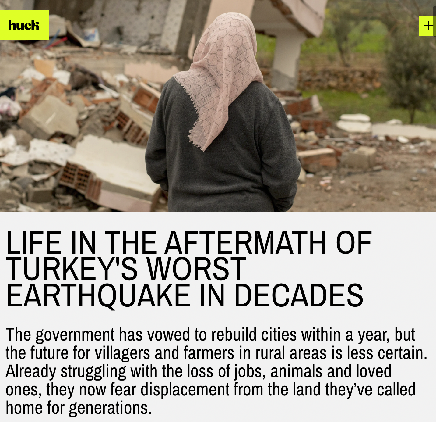 Huck Magazine - Life in the aftermath of Turkey's worst earthquake in decades 