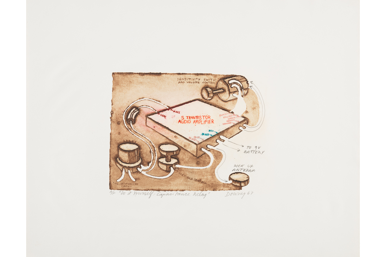 Juan DowneyCapacitance Relay del portafolio "Do It Yourself", 1967Aguafuerte viscoso Hayter sobre papel Arches58 x 73 cm