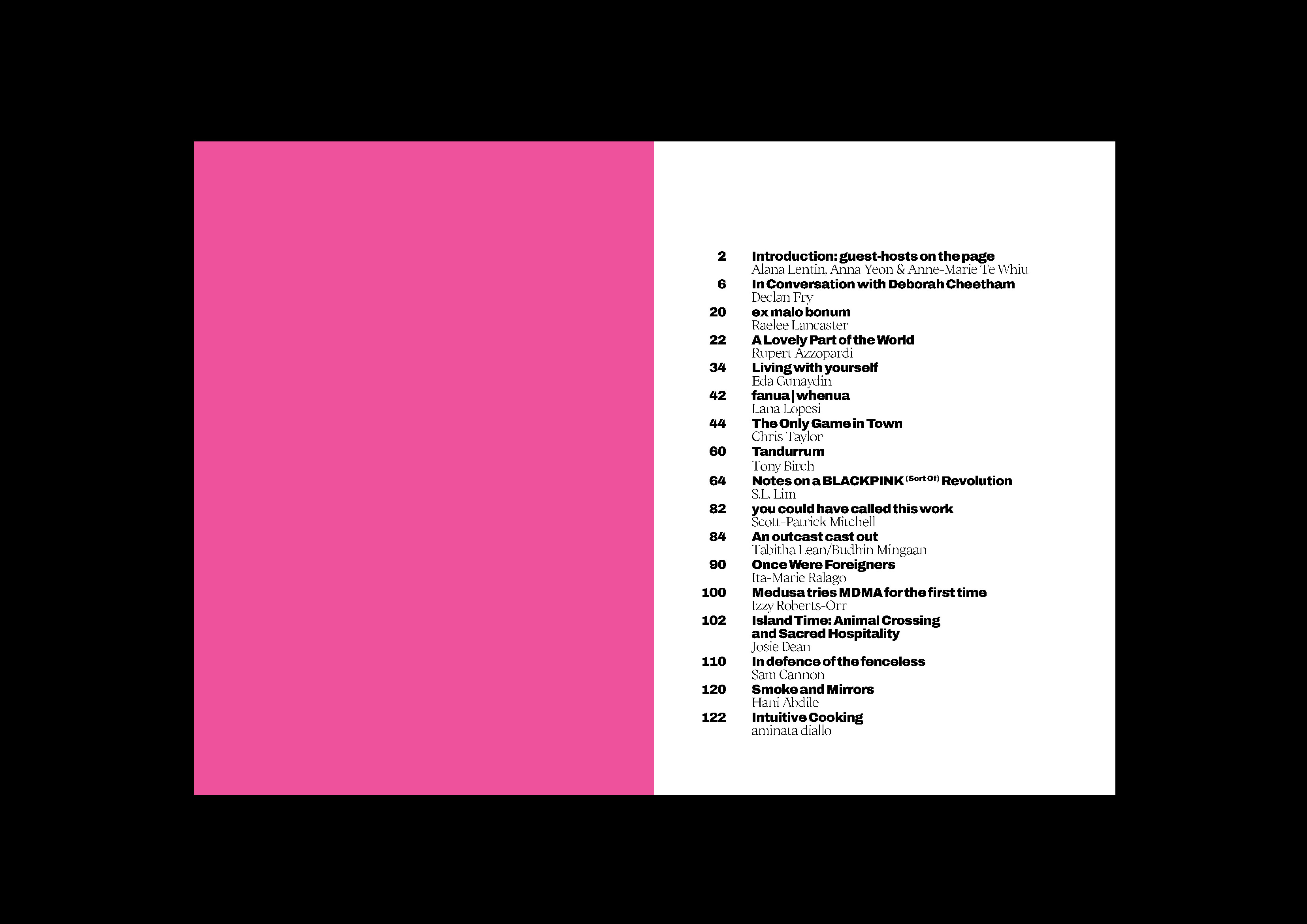 Publication layout extract from Debris Magazine Issue 02