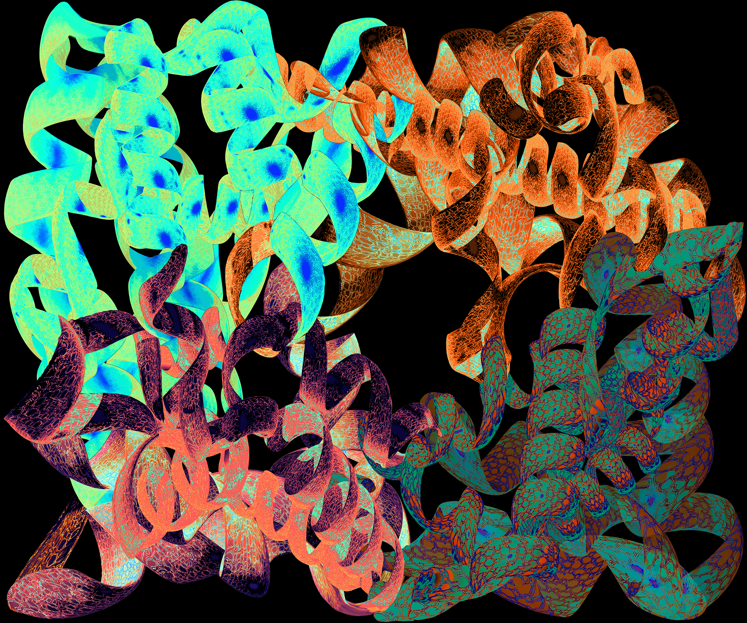 Pearls: Quaternary Structure _Hemoglobin _ specimen I 2021, digital image, dimension variable