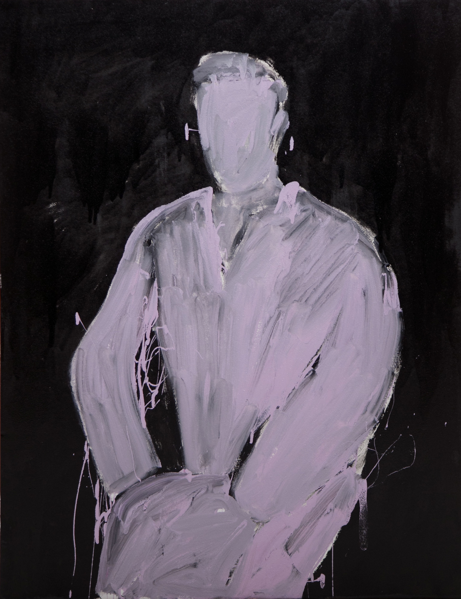 Caught in the bush, 2018, enamel paint on canvas, 110 x 140 cm