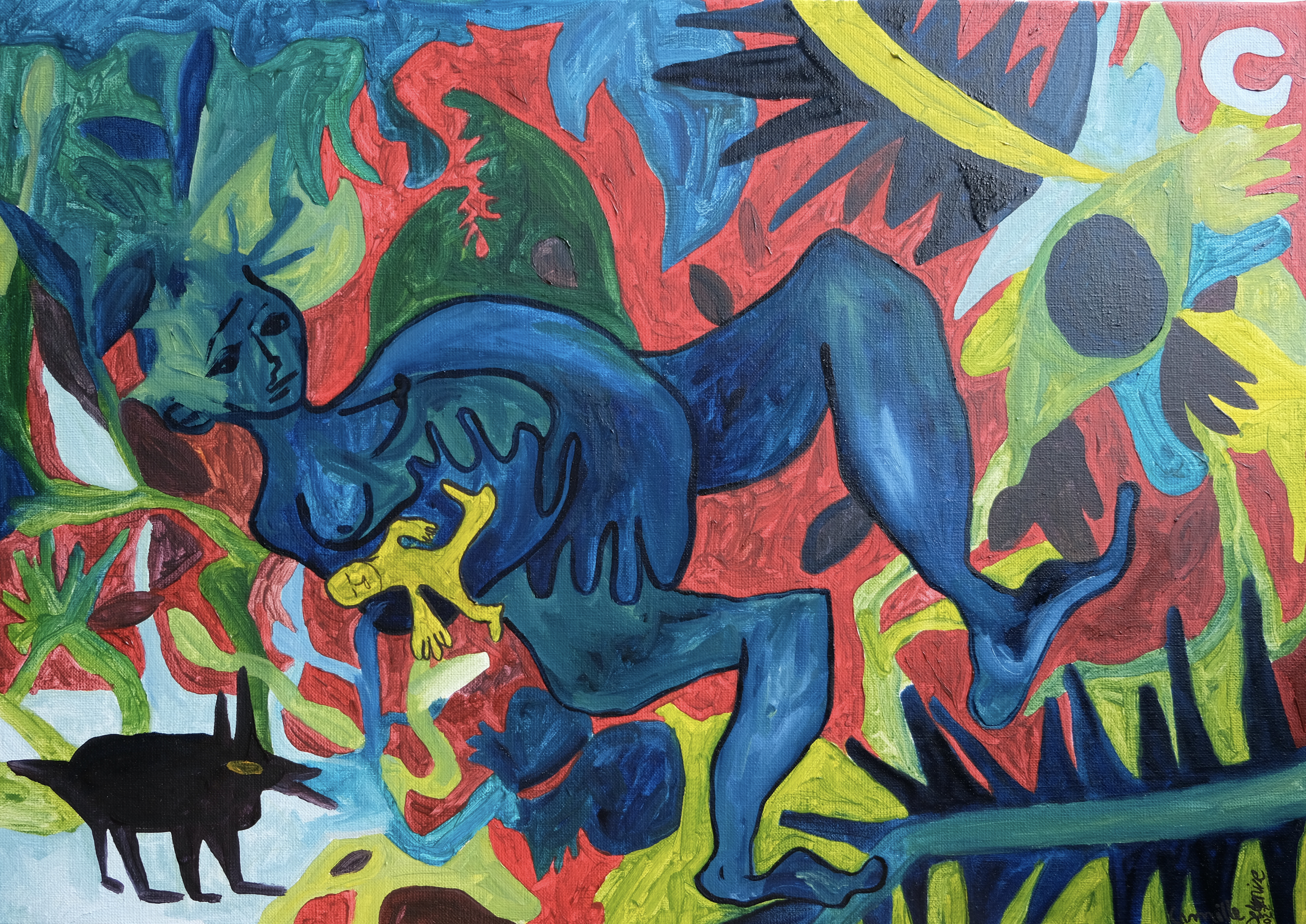 ^ 'OECOLOGIA 1', Oil painting on linen canvas, 65x46cm, 2022