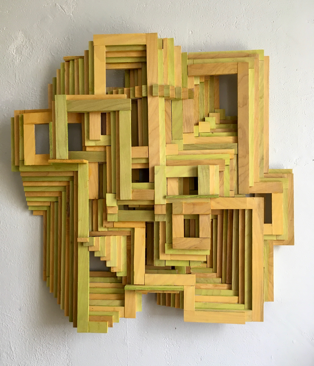 The Complex, dyed wood, 21”x20”x3”, 2021