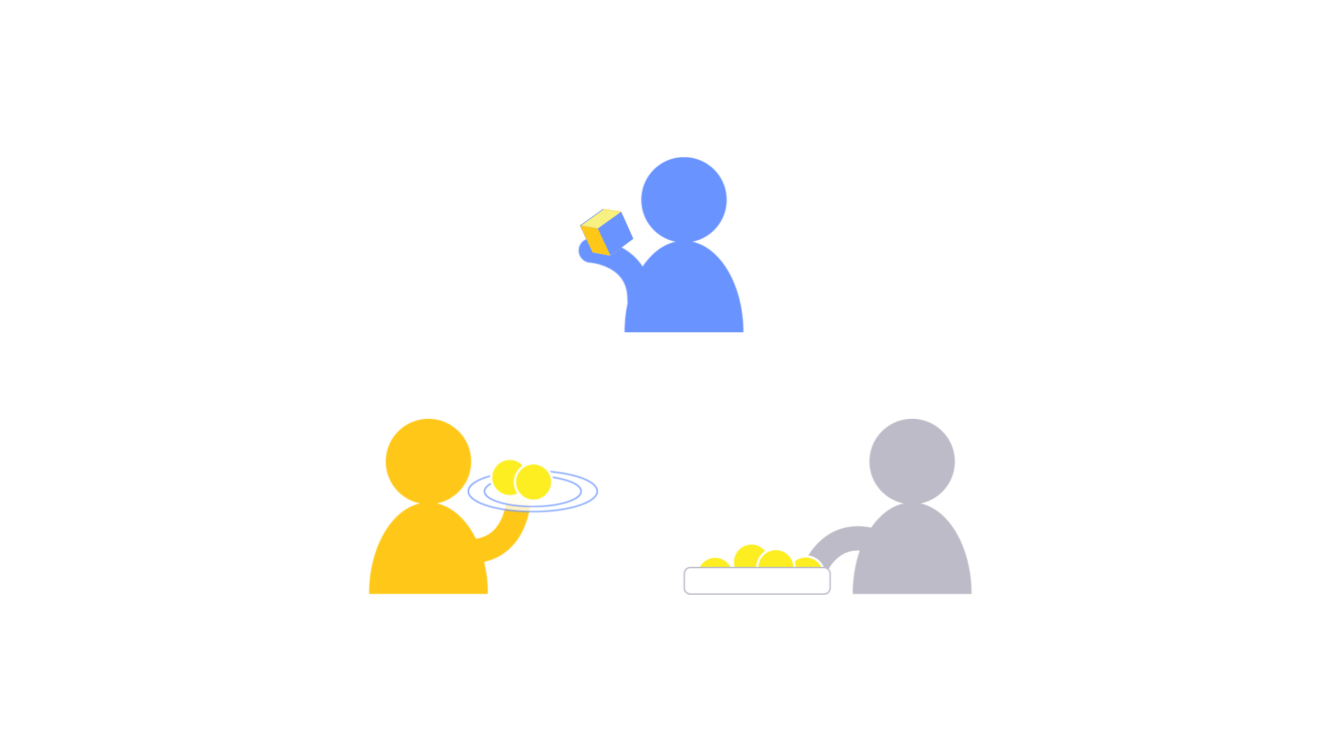 An animation I created showing one of the main game mechanics of Platefull. On a player’s turn, they can provide support to another player by throwing the support die to that player. The player who did not receive any support adds an additional stress ball to their plate.