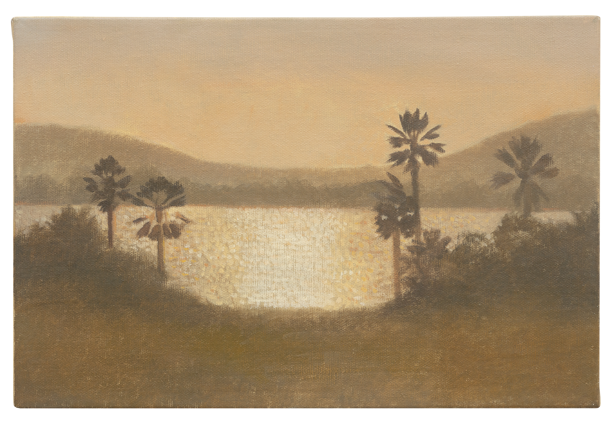 "Lagoa e carnaúbas", 2023, óleo sobre tela