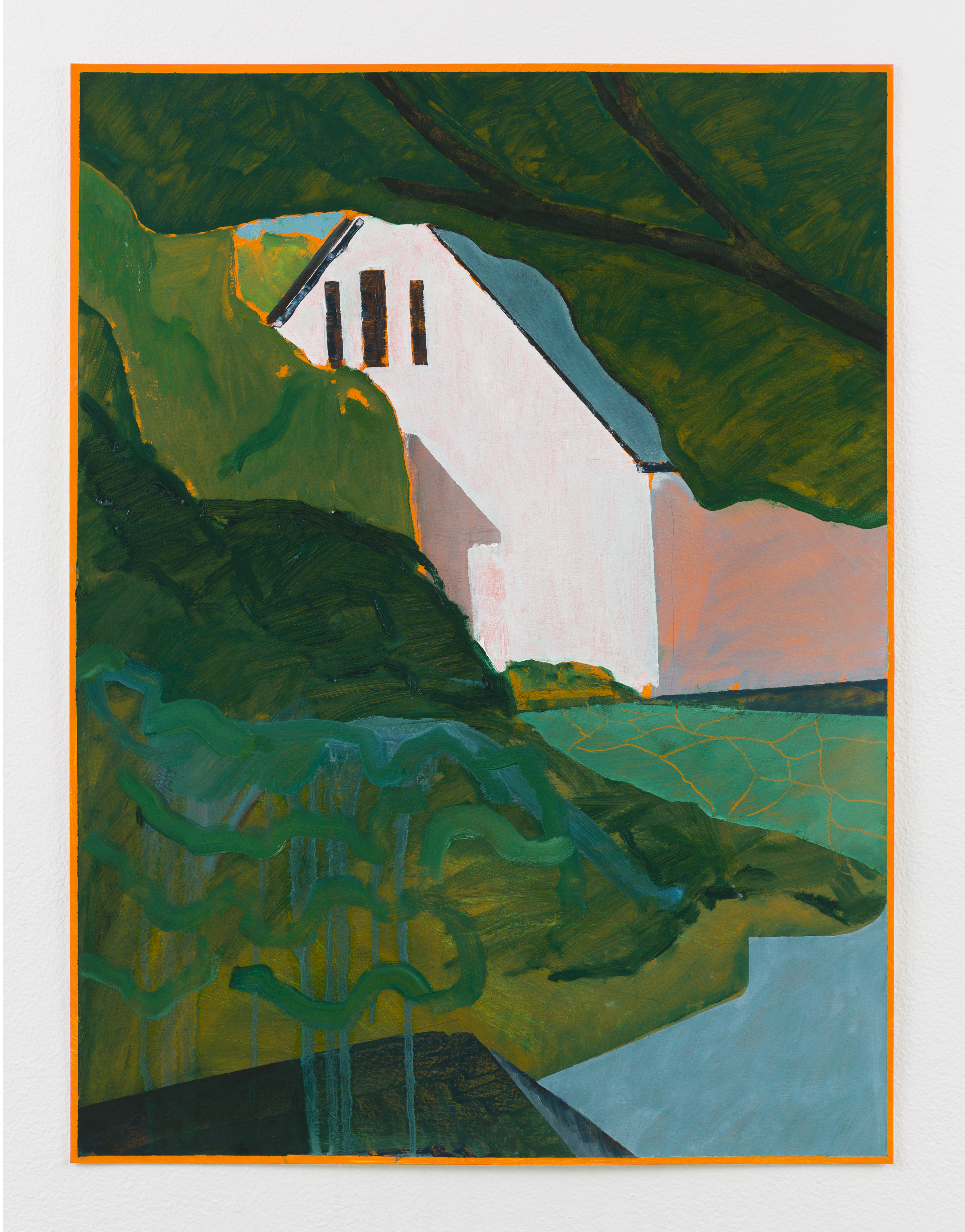 "Three Windows" oil on paper, 24 x 18 in., 2021