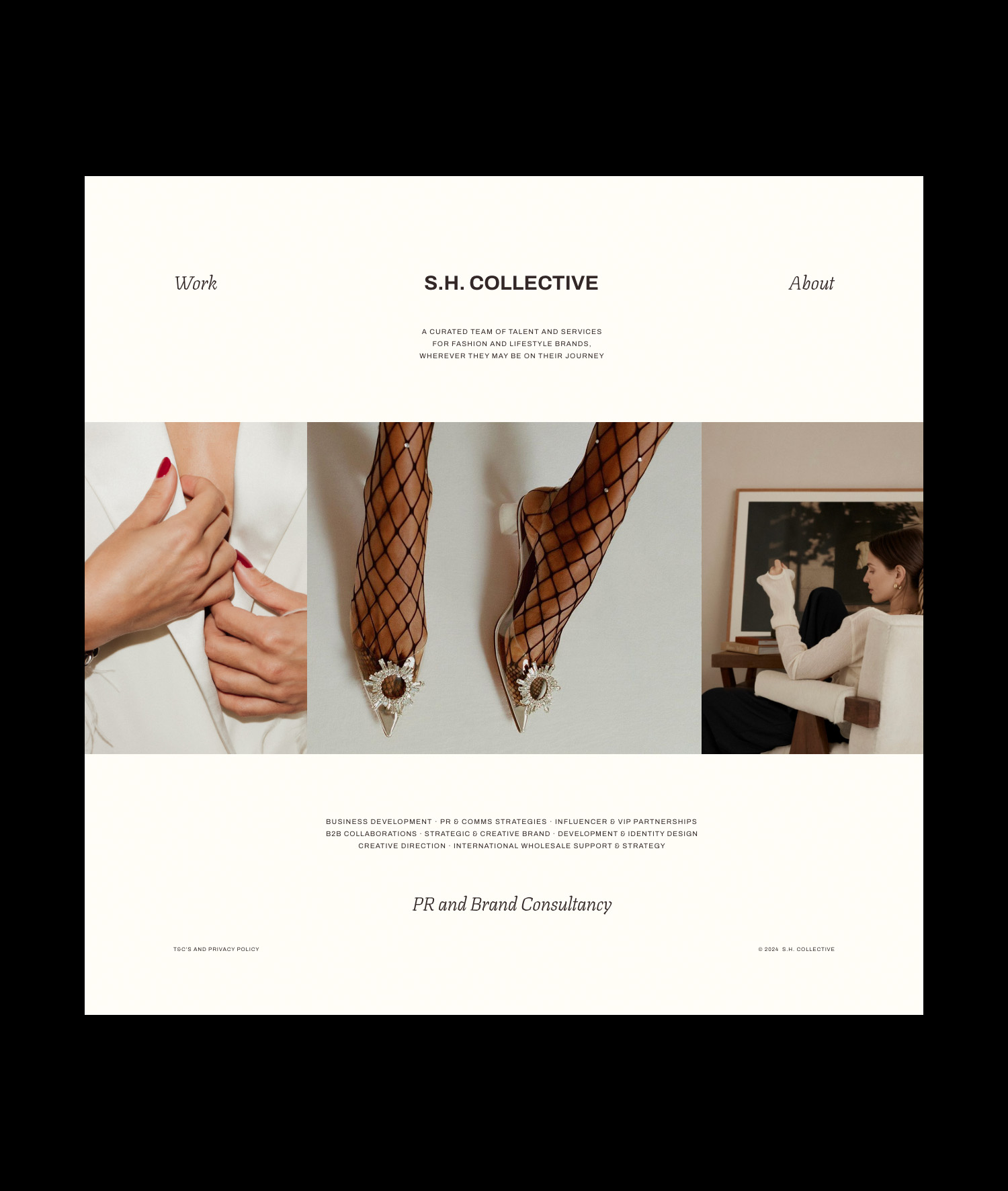 S.H Collective &mdash; Website, 2023.