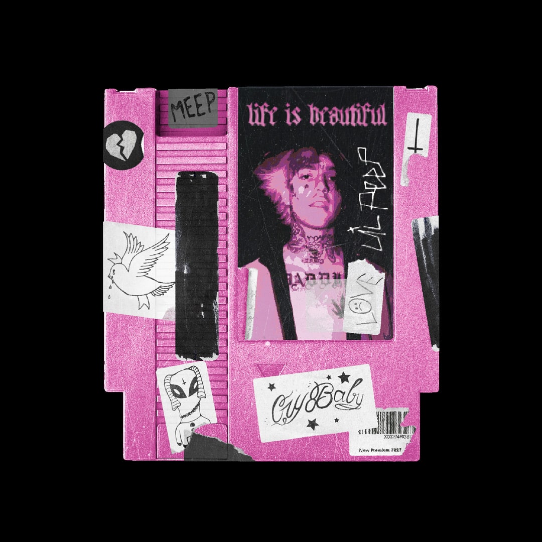 Lil Peep Life Is Beautiful NES Cartridge Artwork