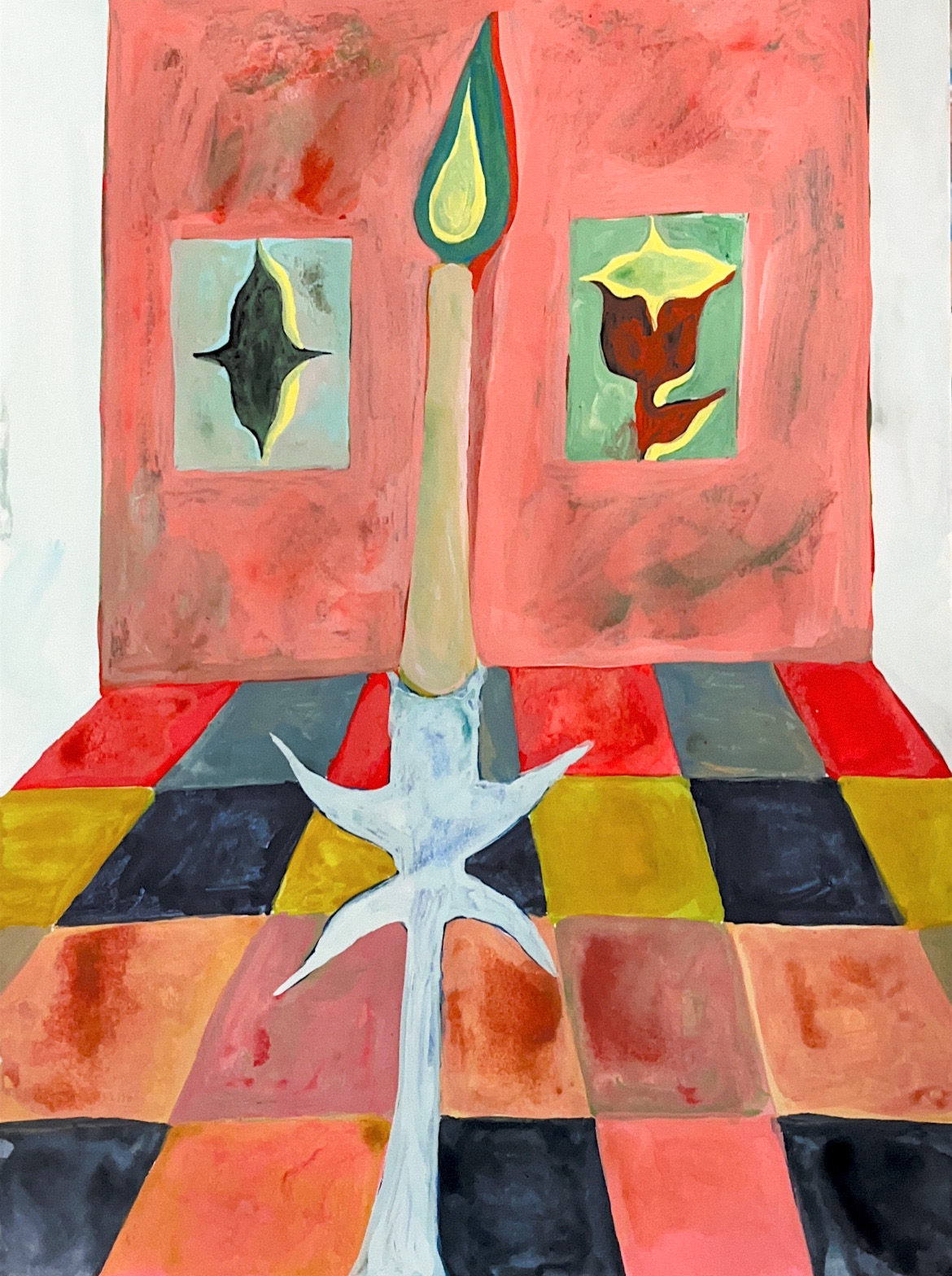 Echo Chamber No. 2 (2023), gouache on paper. 8x11 inches.