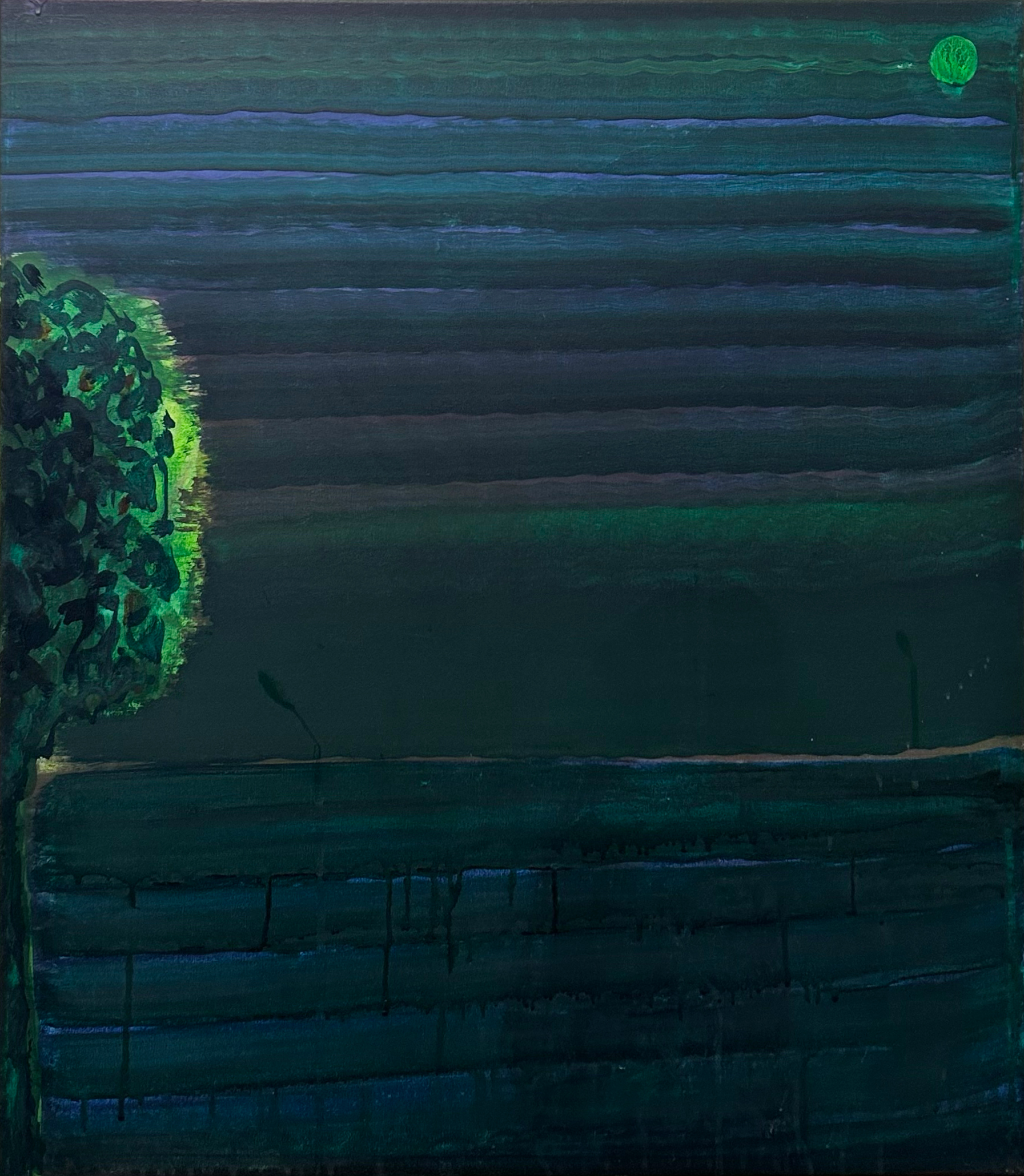 Ohne Titel /  80 x 70 cm / watercolor, ink, acrylic on nettle / Andreas Lech 2024