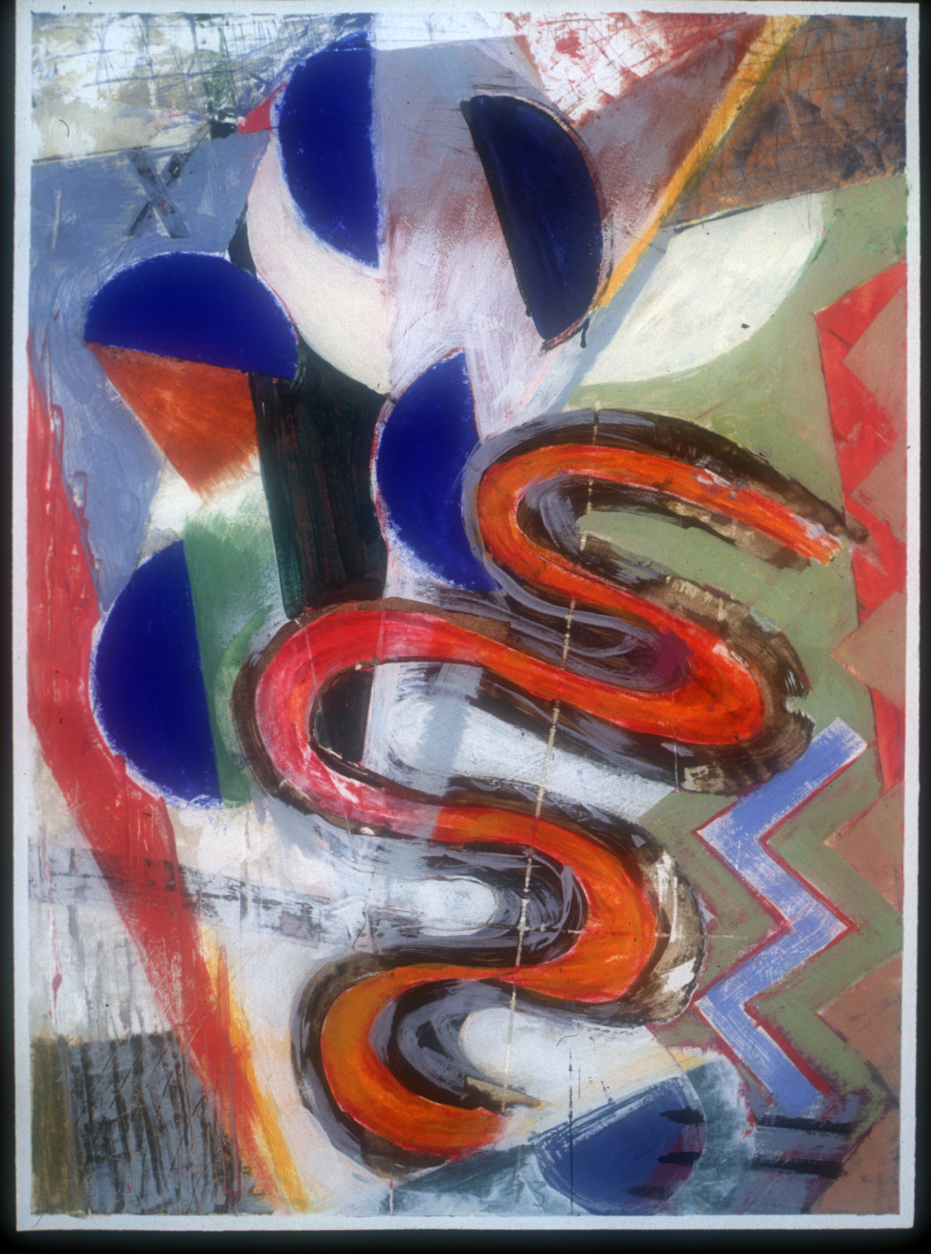 Uncharted Depths. 1993. mixed media on paper. 30" X 22"