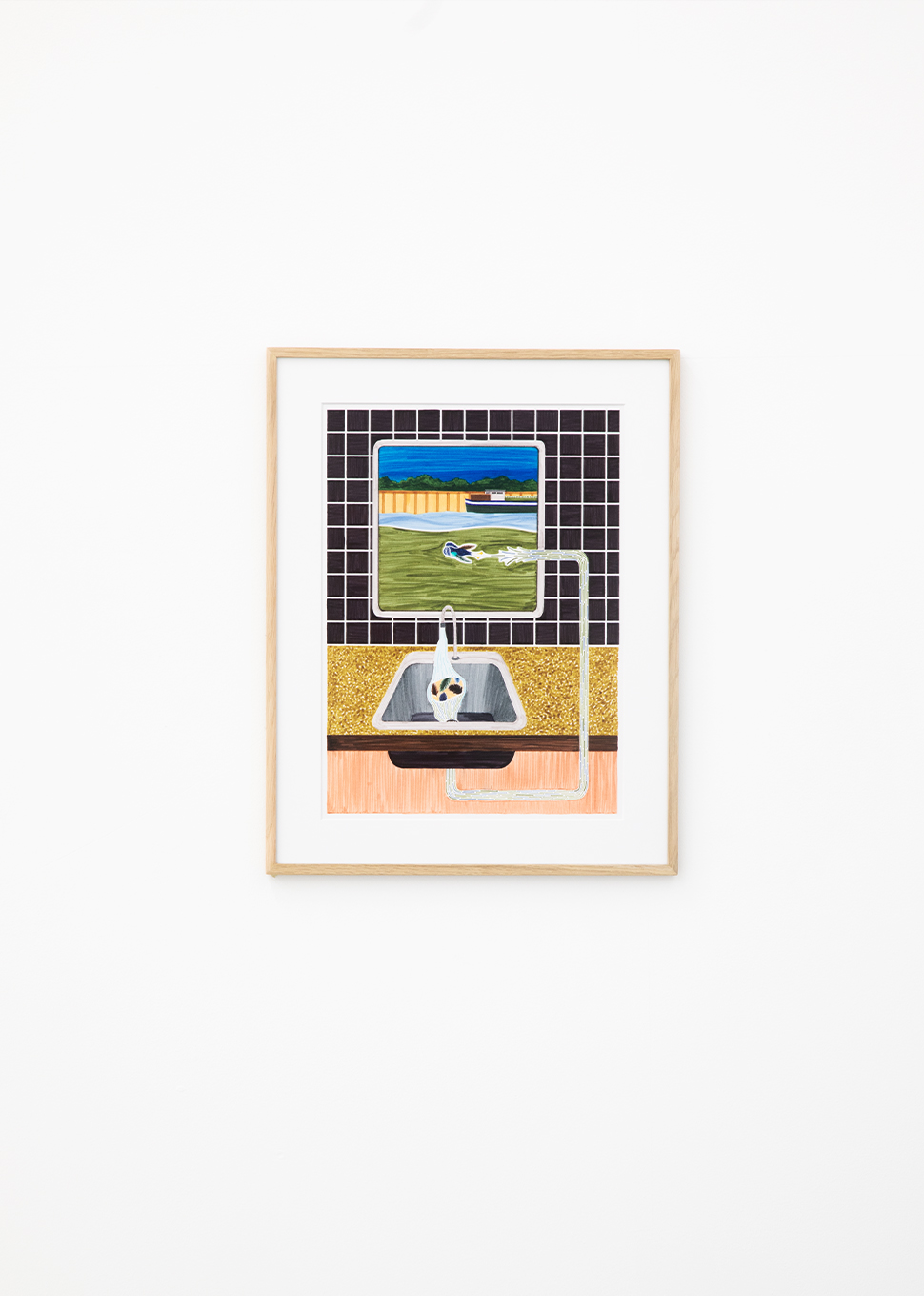 Un savon biodégradable. Dessin au feutre. 29,7x42 cm