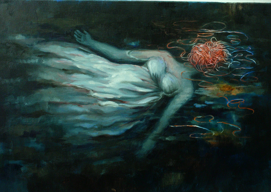 Ophelia (study), 10" x 14", Oil on Canvas