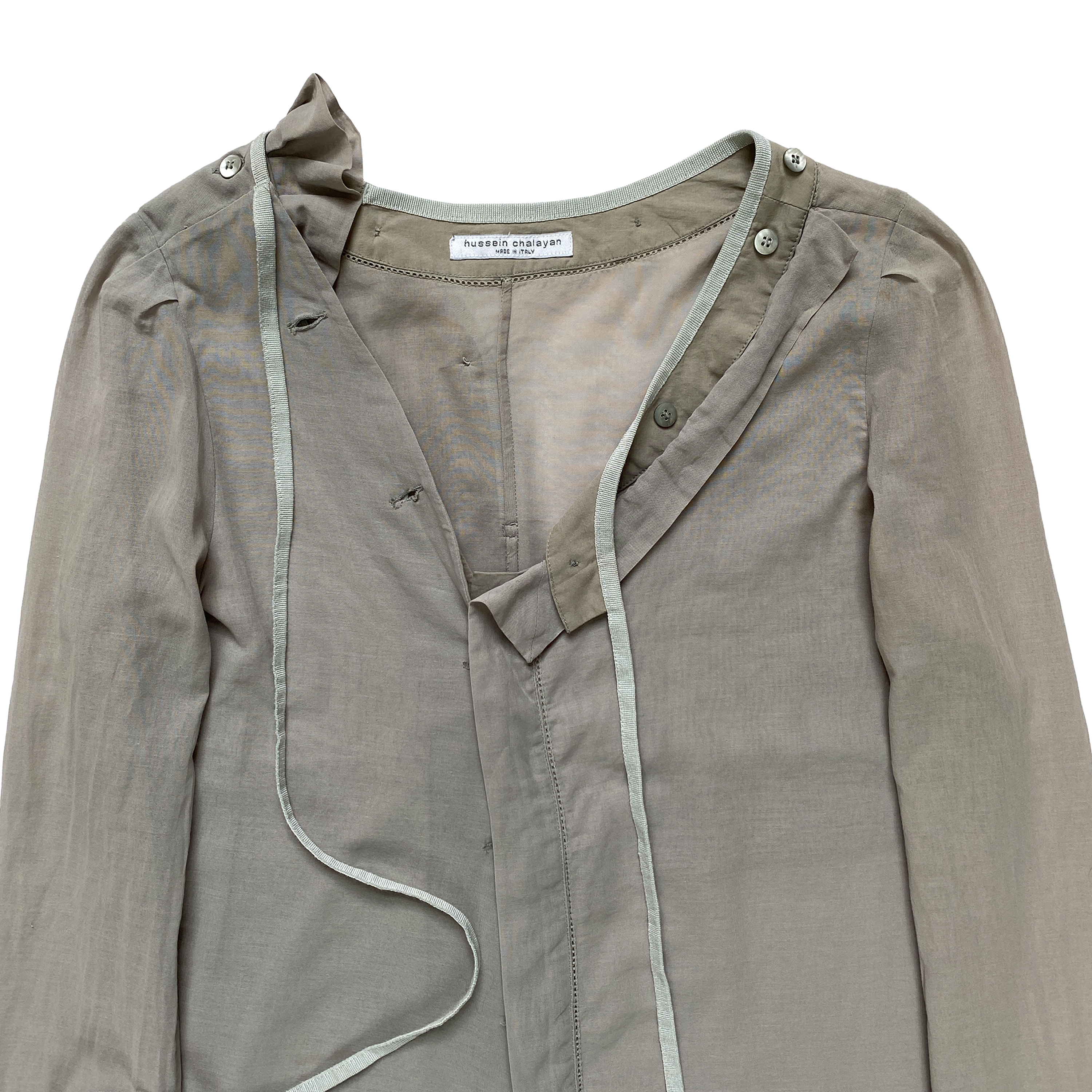Hussein Chalayan, S/S 2002 Deconstructed Mesh String Shirt - La ...