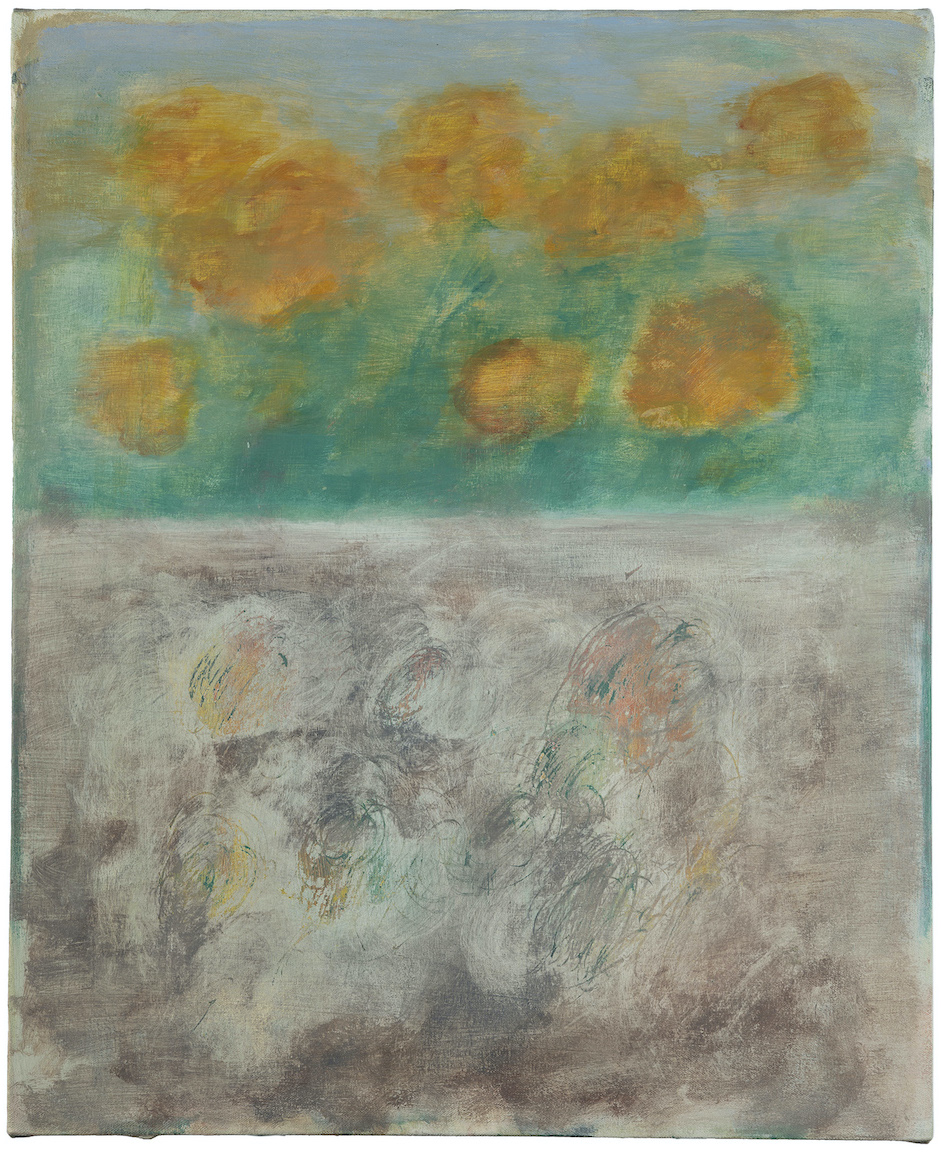 Dead time (flowers), 2020, Acrylic and charcoal on canvas, 62cm x 52cm