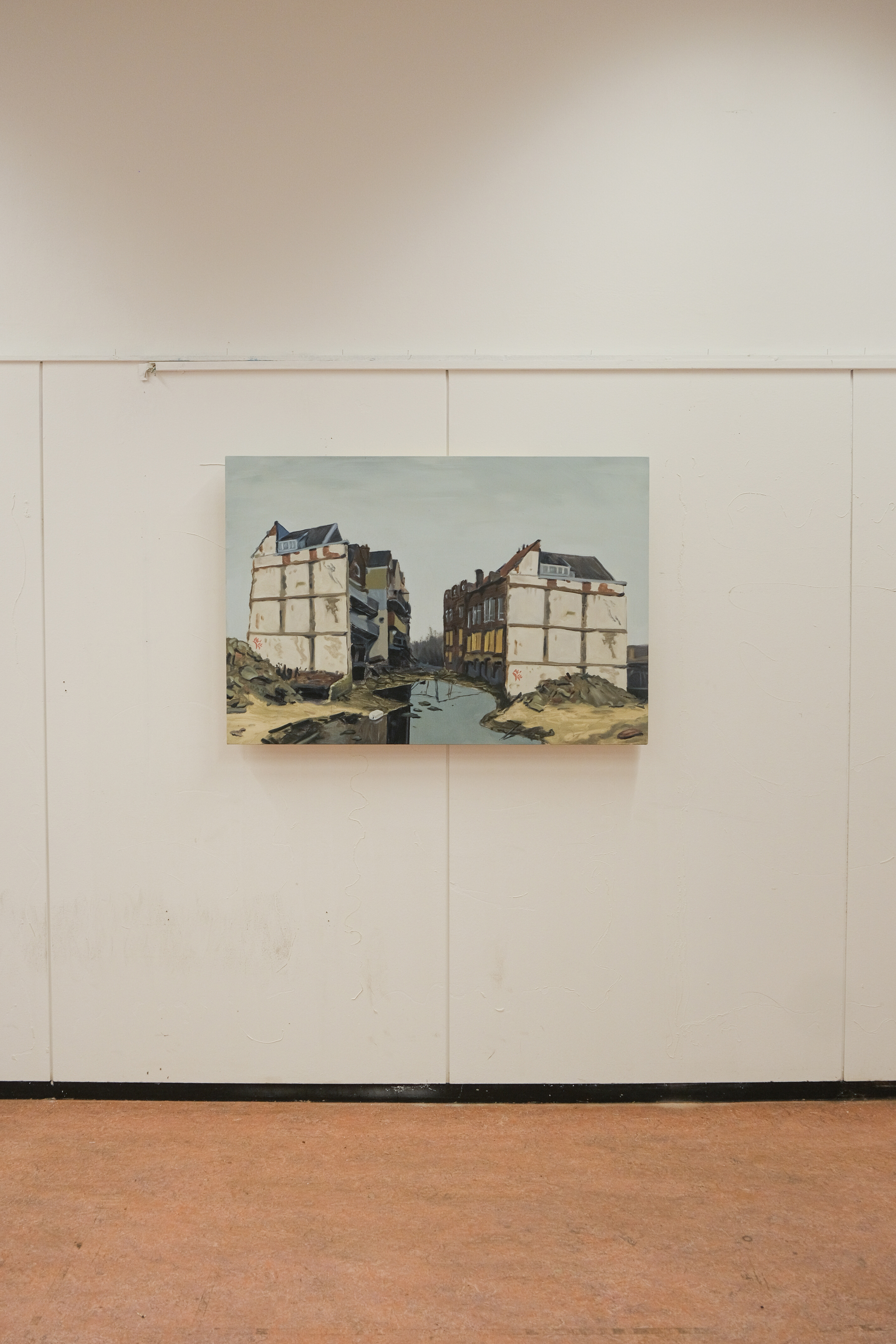 Scene in the Tweebosstraat (2023) | Oil on canvas, 120 x 90 cm