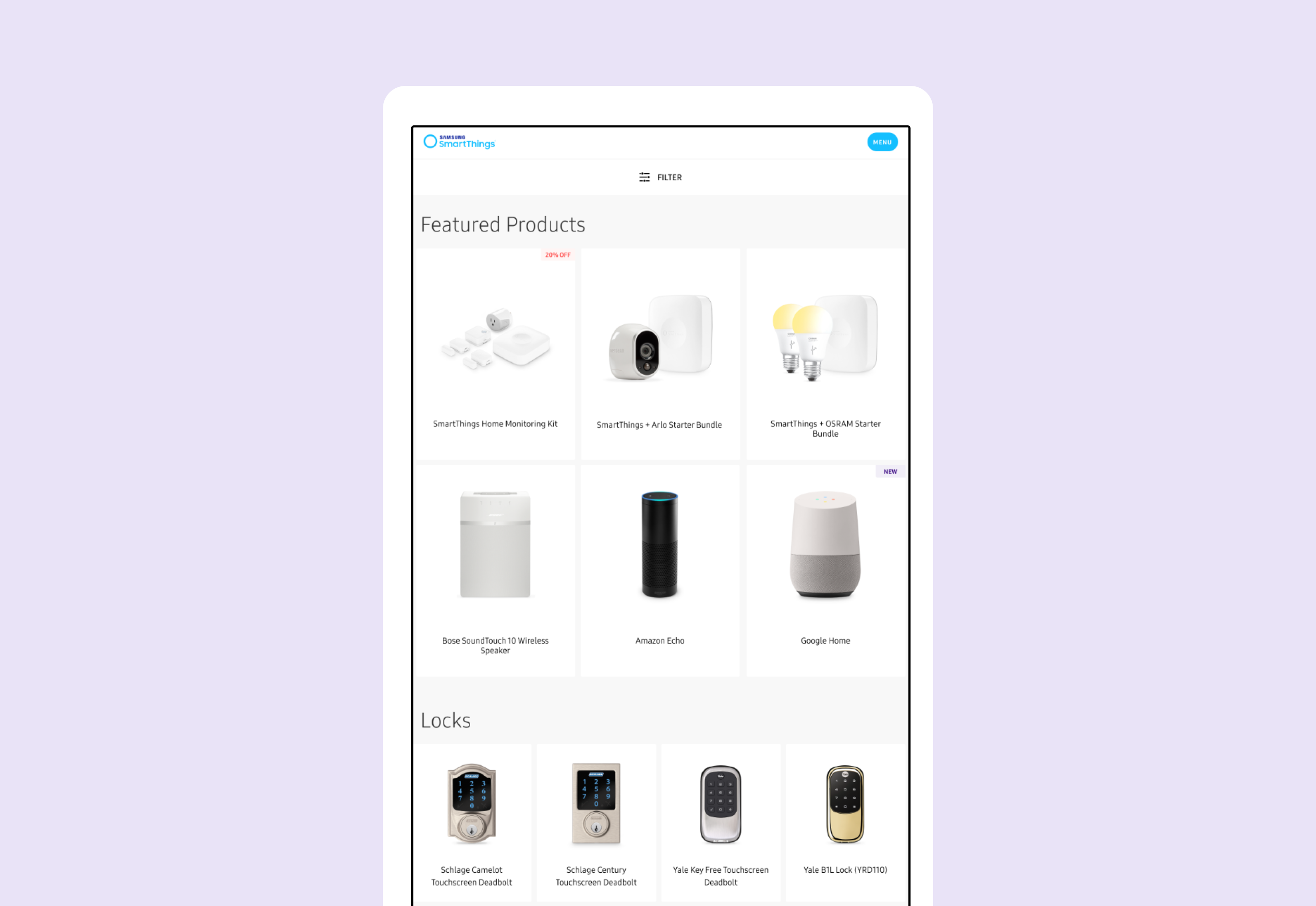 Products that work with SmartThings.