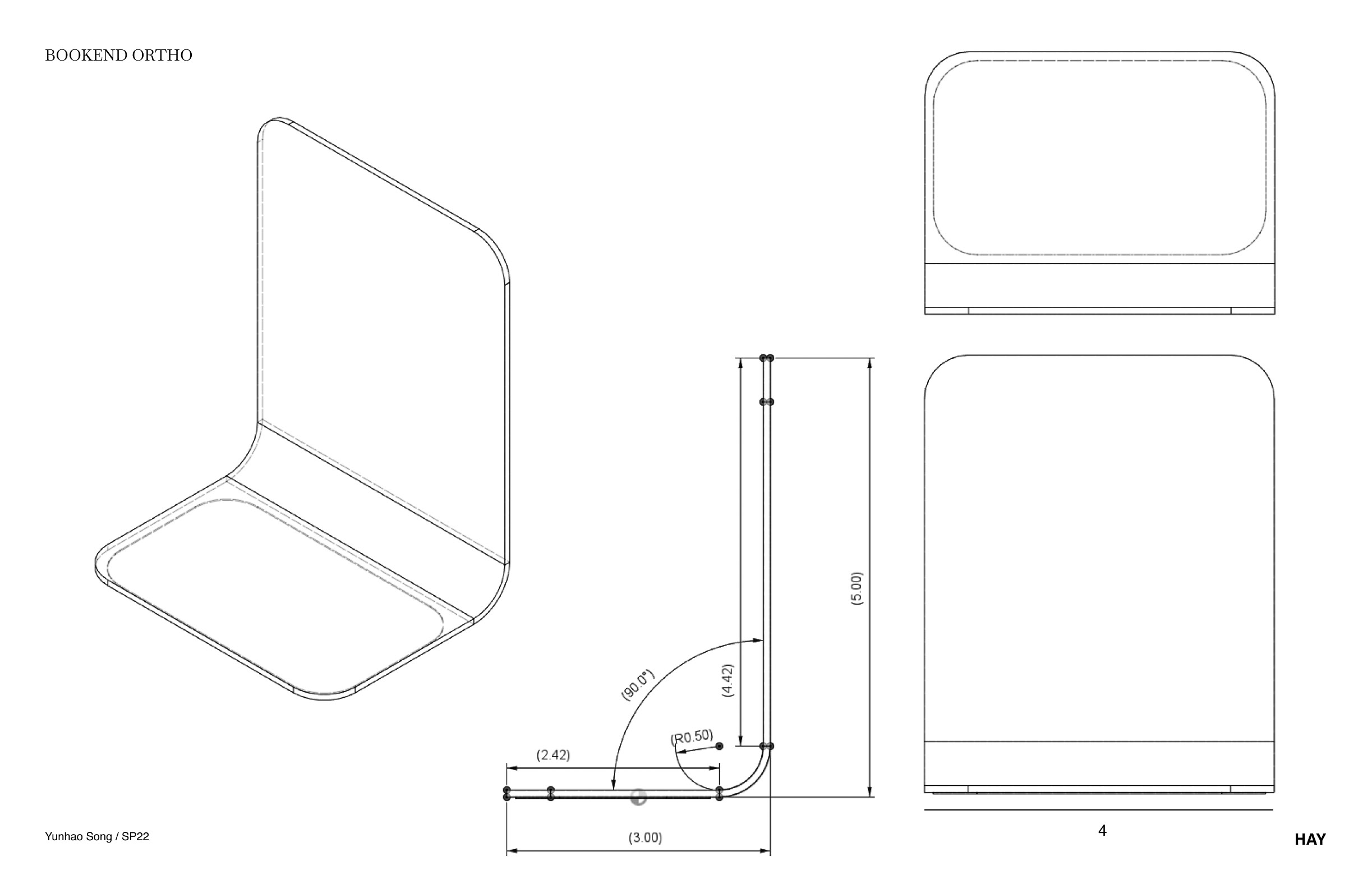 Tech pack for Bookend