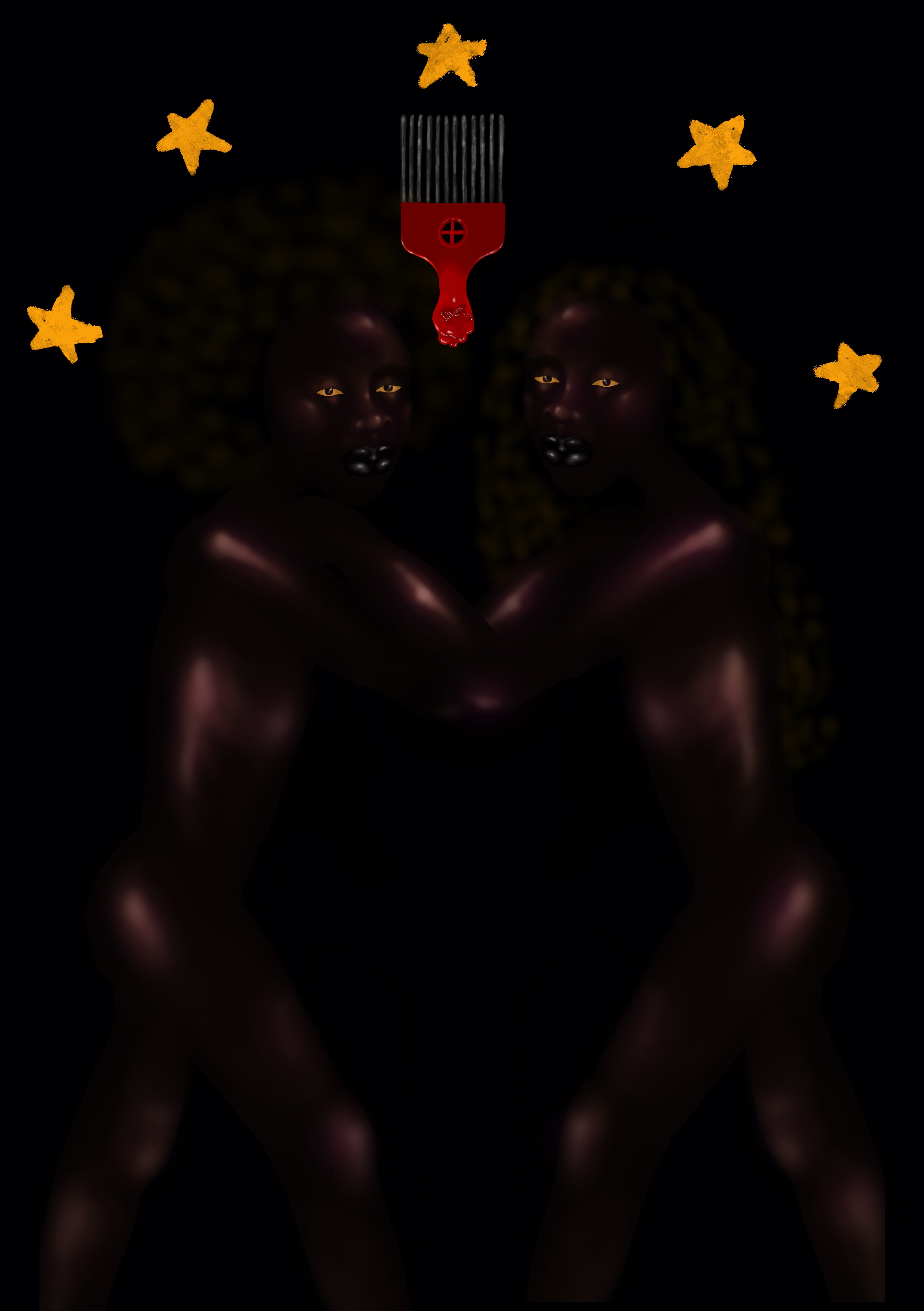 'the otha side i', mixed media, 2024 A3 29.7 x 42cm