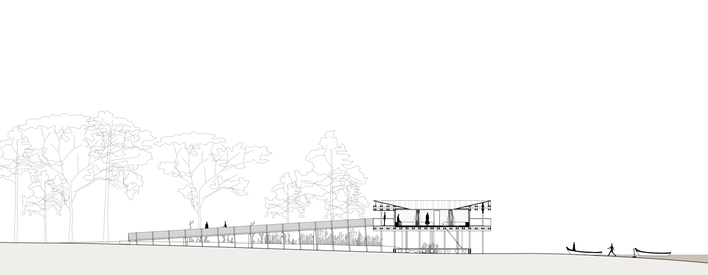 Bathhouse, section drawing