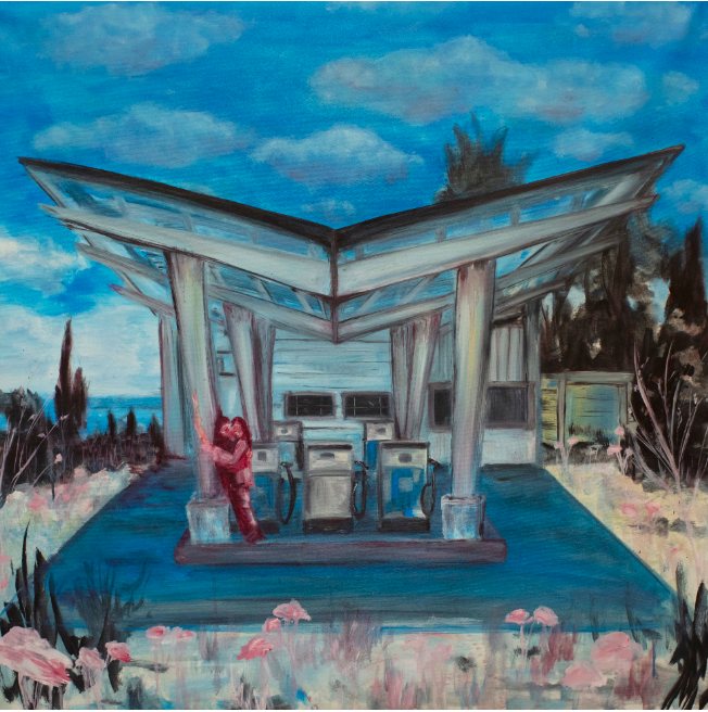 Floria González Too Young to Die, M. Ward, First Aid Kit, 2023 Oil on canvas 44 3/10 x 44 3/10 in 112.5 x 112.5 cm