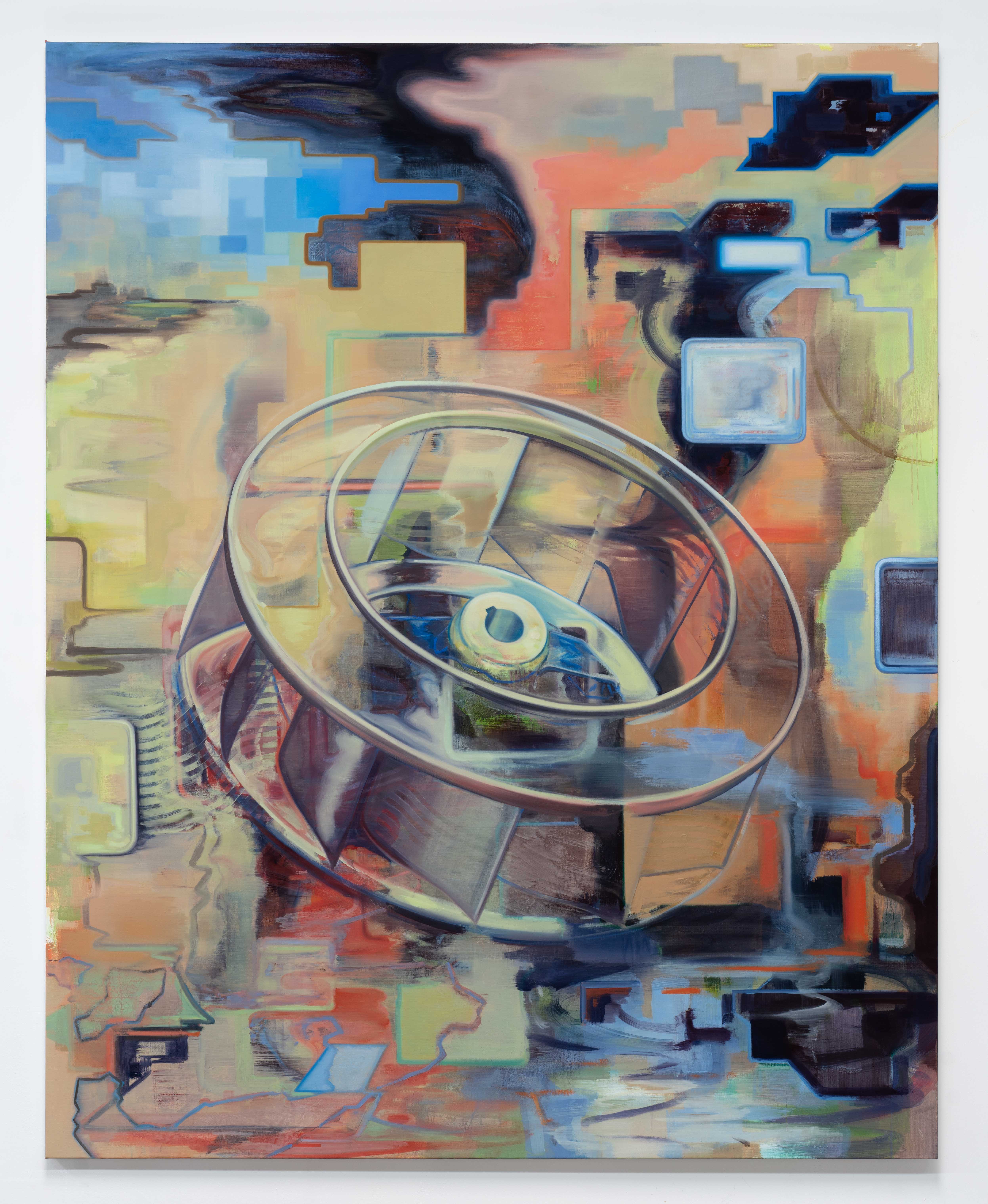 Pump (Irrigation), 2024, Oil on linen, 200 x 160 cm