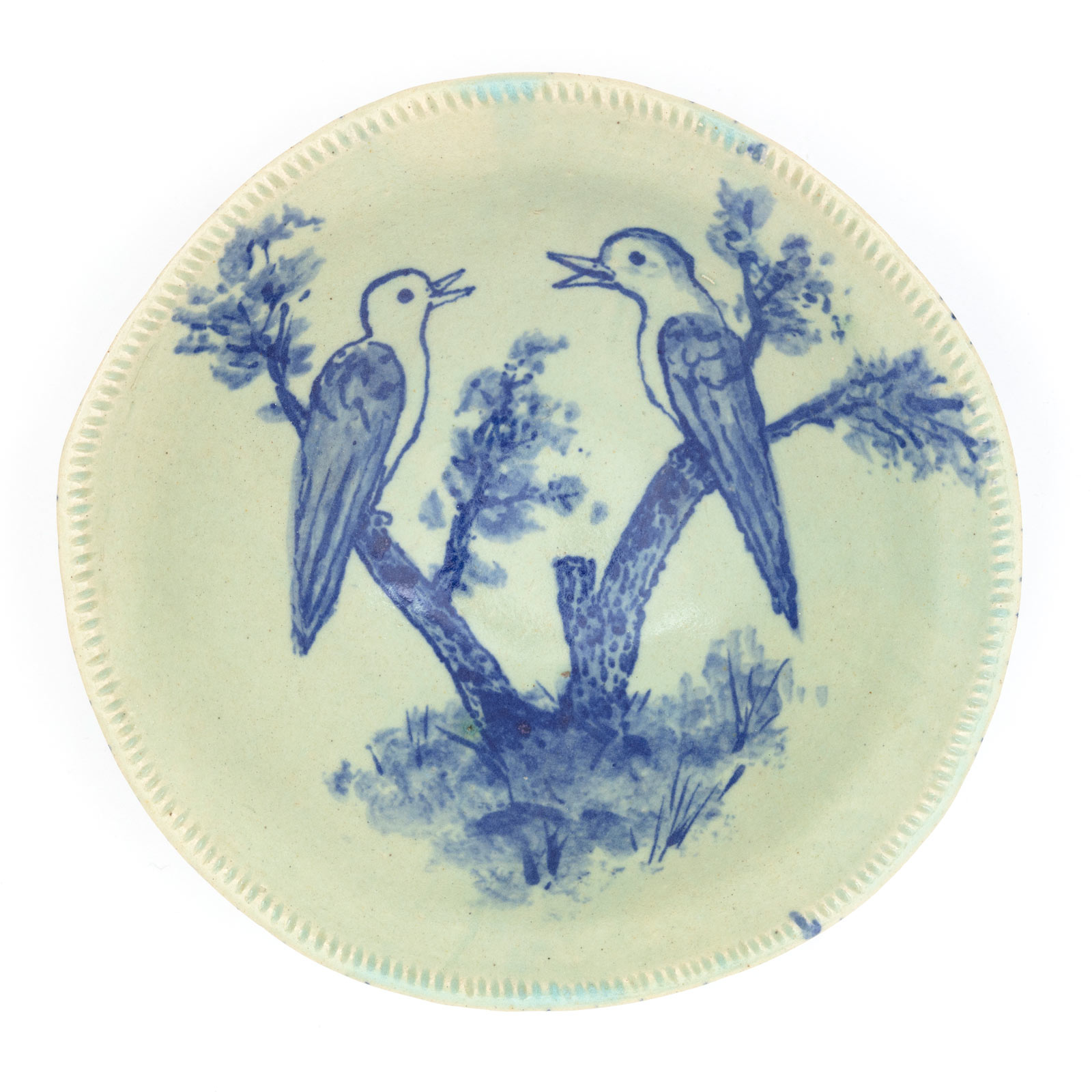 Two birds in blue, bowl 3, 12.2.20Glazed ceramic stoneware9.5 x 26cm