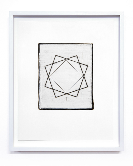 Sun/Moon Drawing #25 (From Walking so Much in Circles, I Will End up Making a Sphere)2023Sunlight/Moonlight drawing and potassium dichromate emulsion on watercolour paper in artist's frame15.5 x 12.5 x 1.5 inches, framed