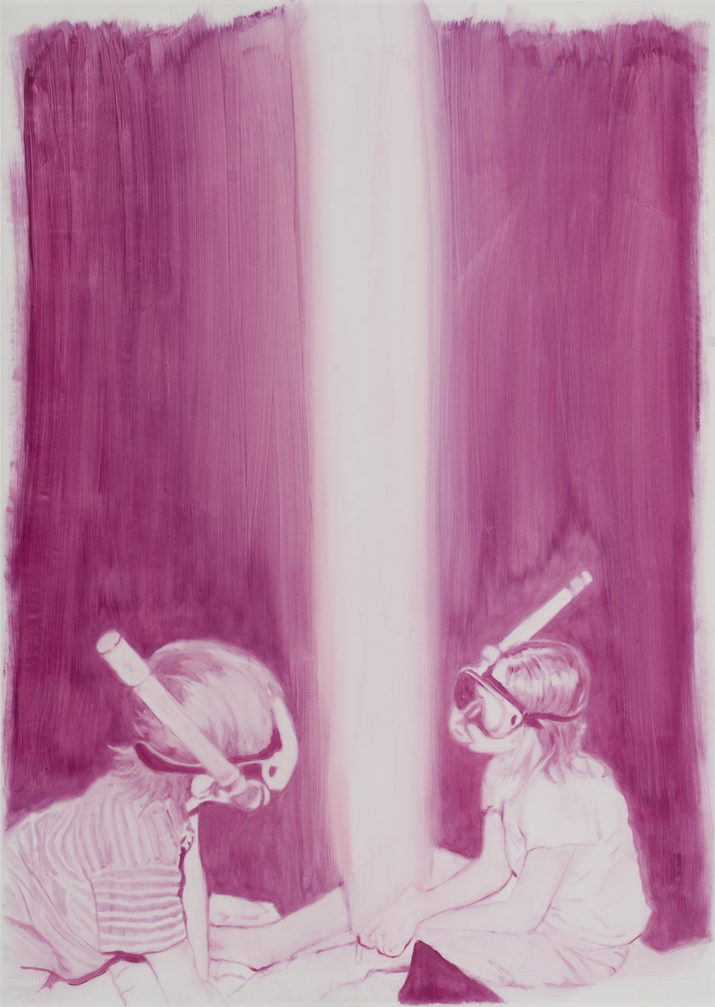 The Present, 2019 Oil on tracing paper, 84 × 59.4 cm