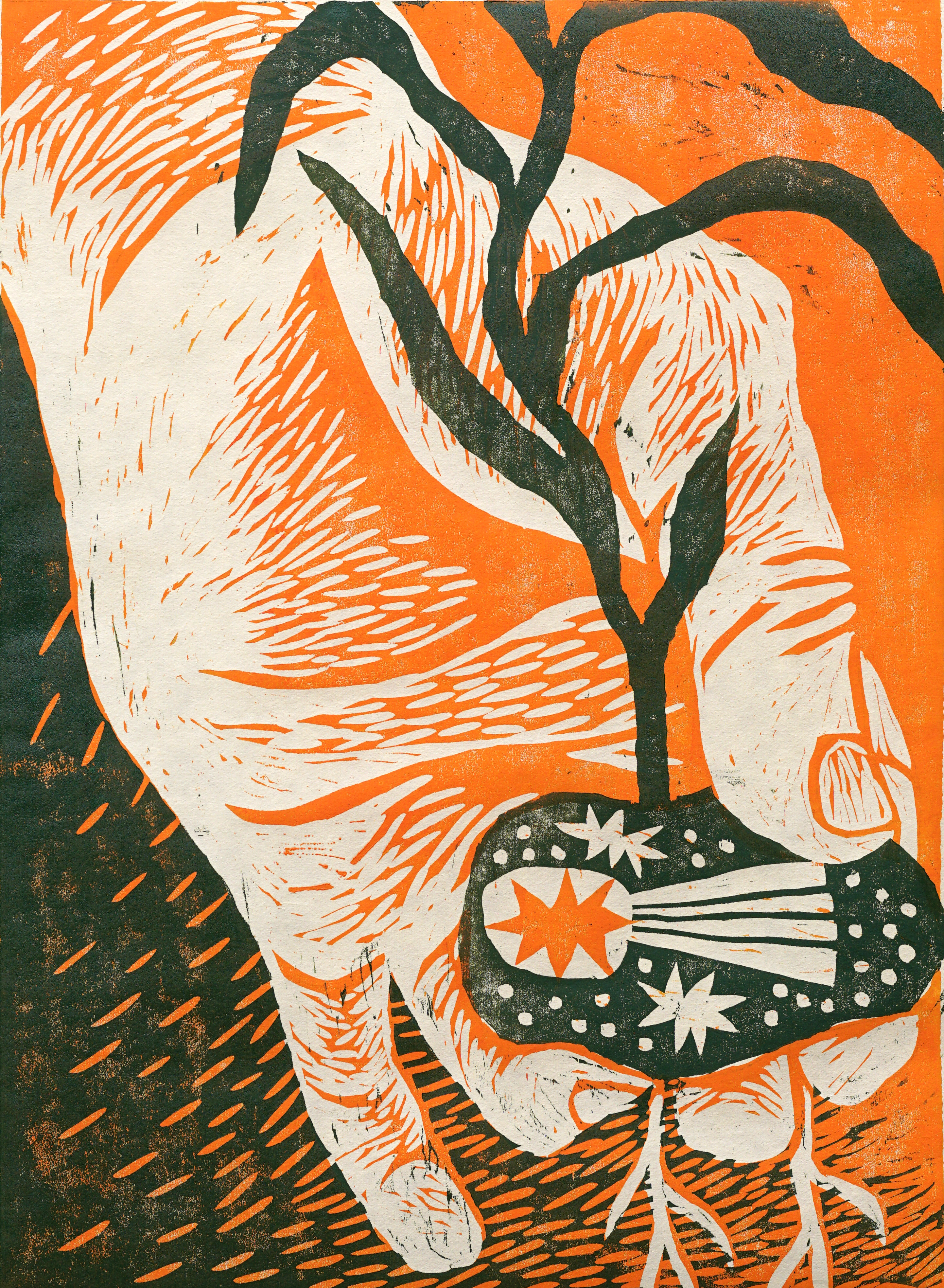 Microcosmic Soil Dimension, two-layer woodcut