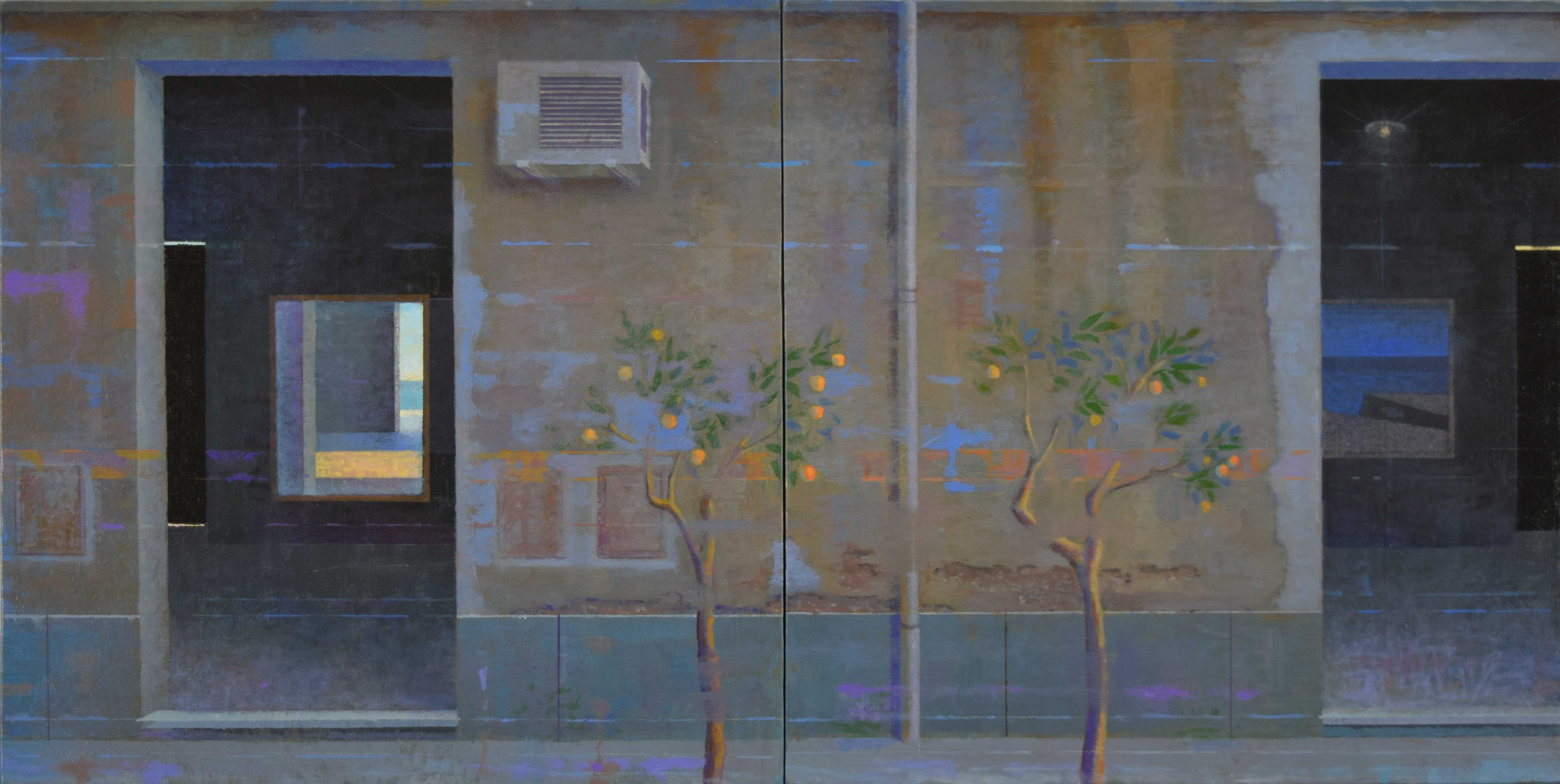 La casa di Livia, 2018-19, olio su tela, dittico, 50 x 100 cm