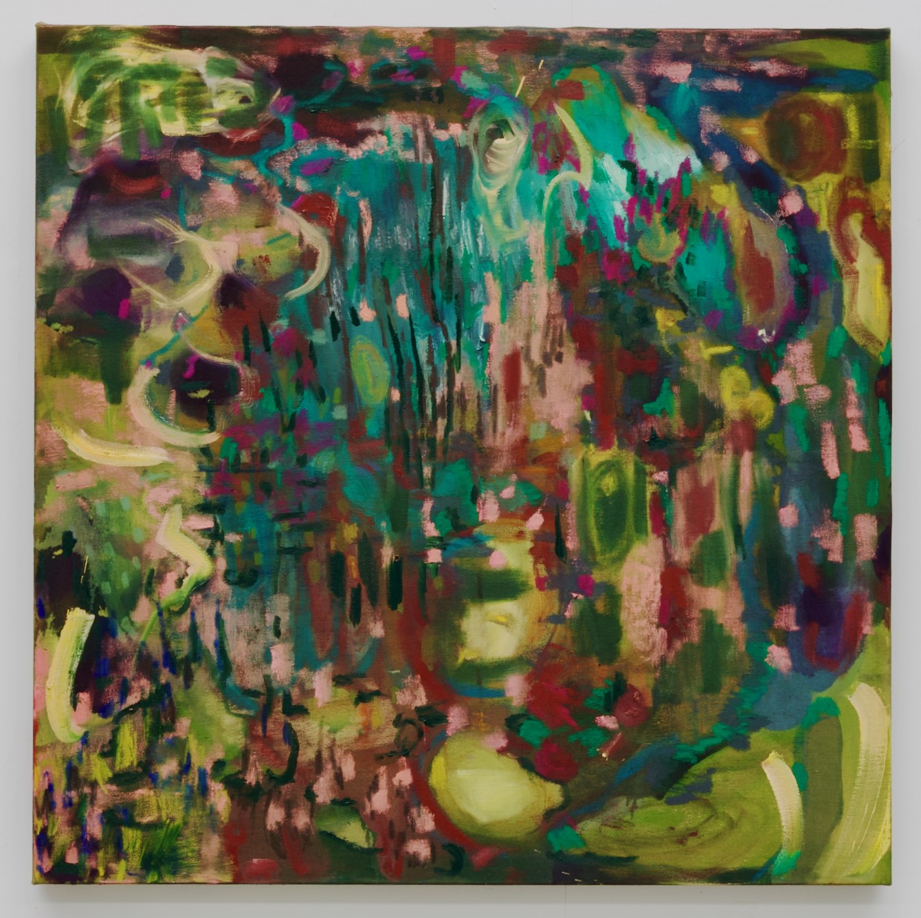 Cauldron Lake (Llyn y Pair) 100 x 100 cm Oil, oil pastel, and soft pastel on linen