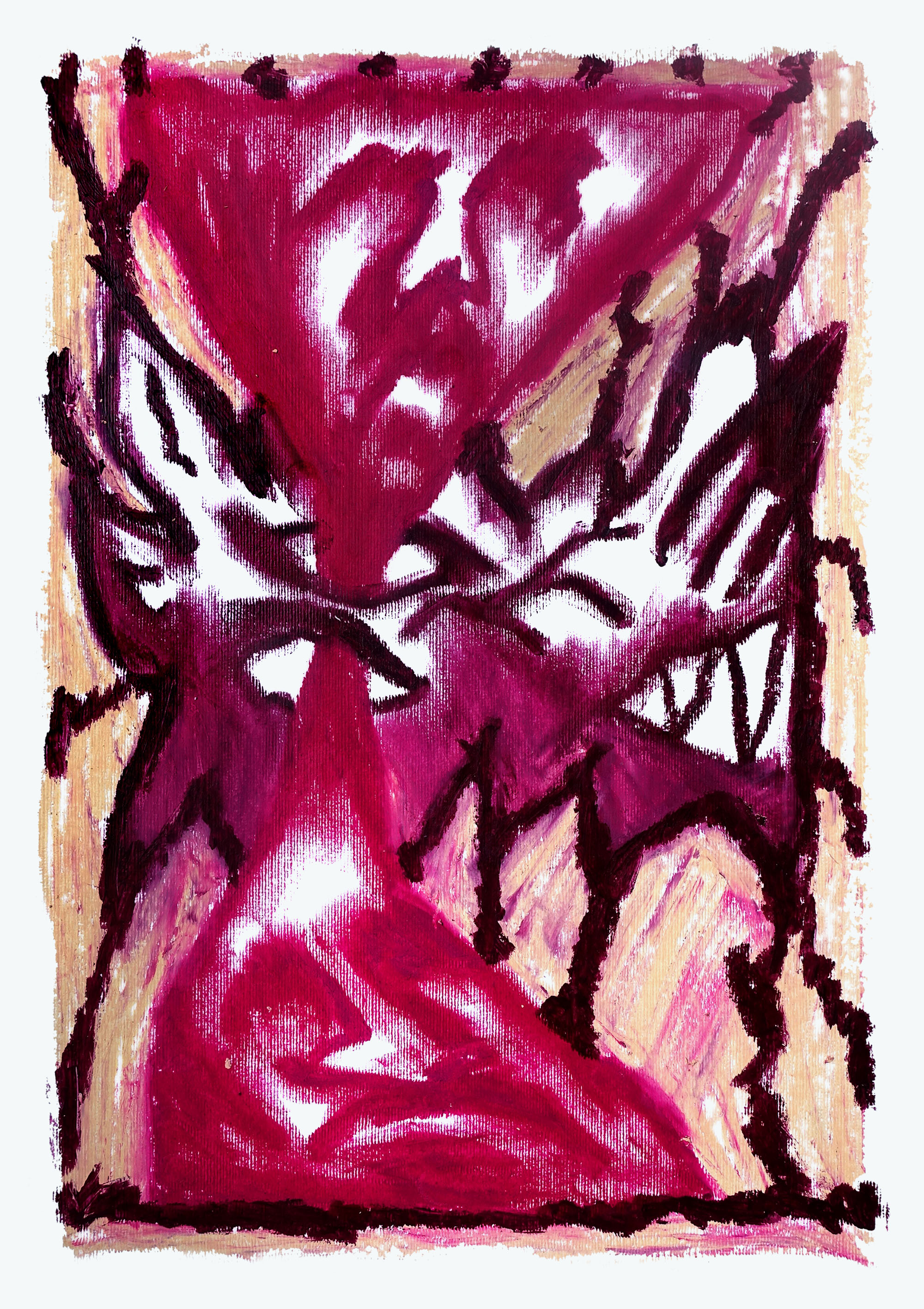  Disegni Sfilettati #11oil pastels on paper, 50x35 cm, 2023