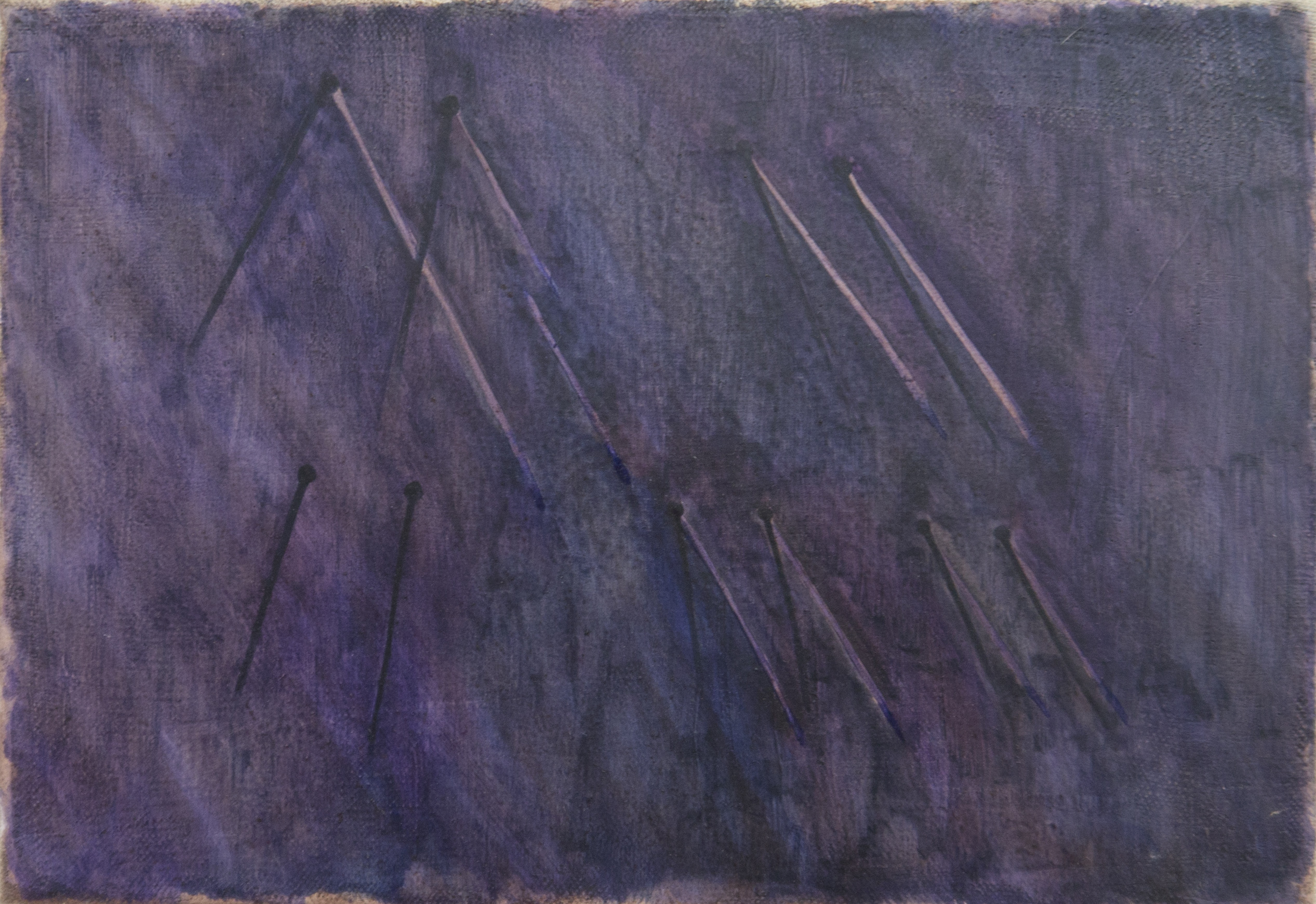 Untitled (needles) III, 17.5x25.5cm, oil on canvas, 2020