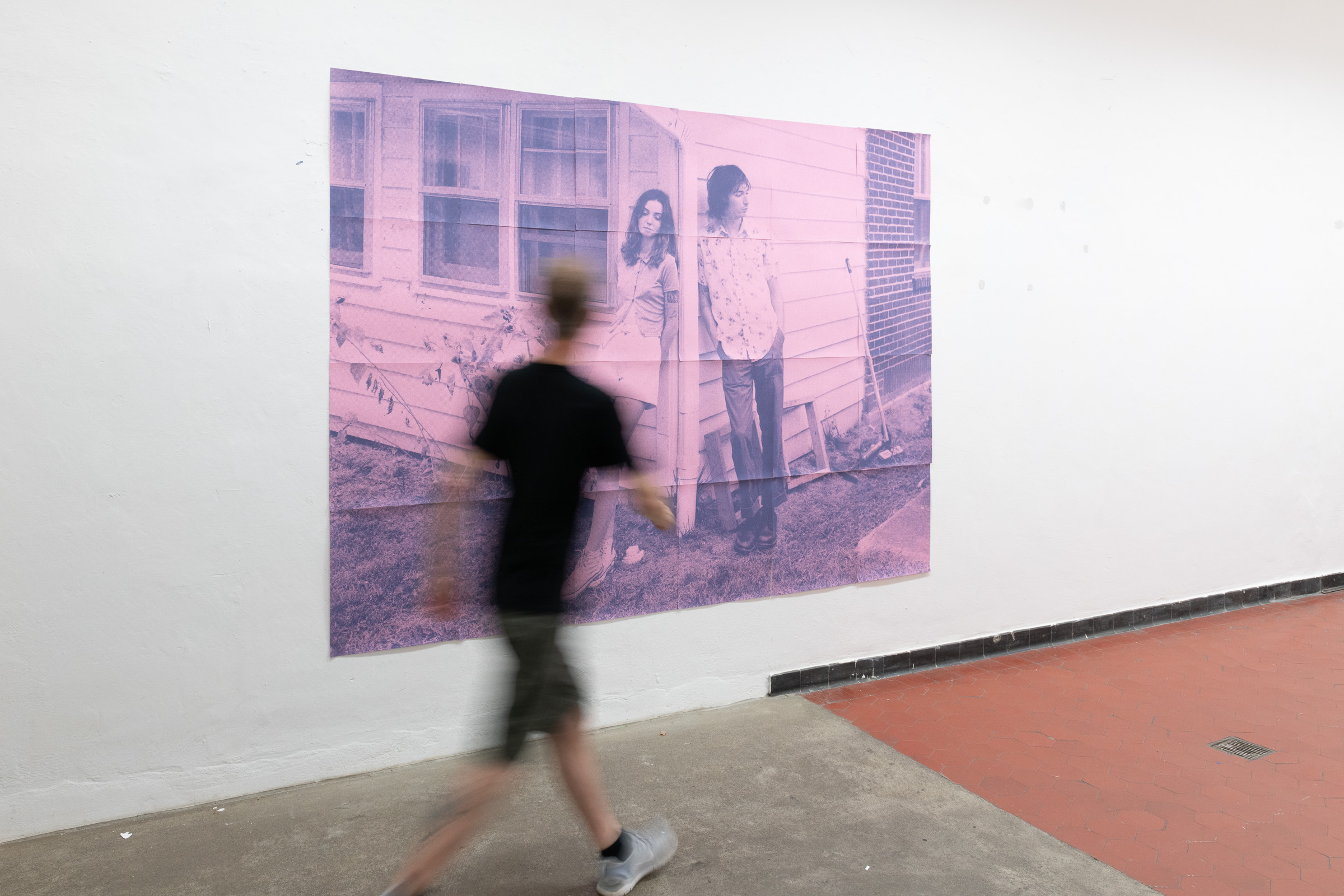 Addie & Josh, 80" x 100", risograph / inkjet hybrid print, 2024