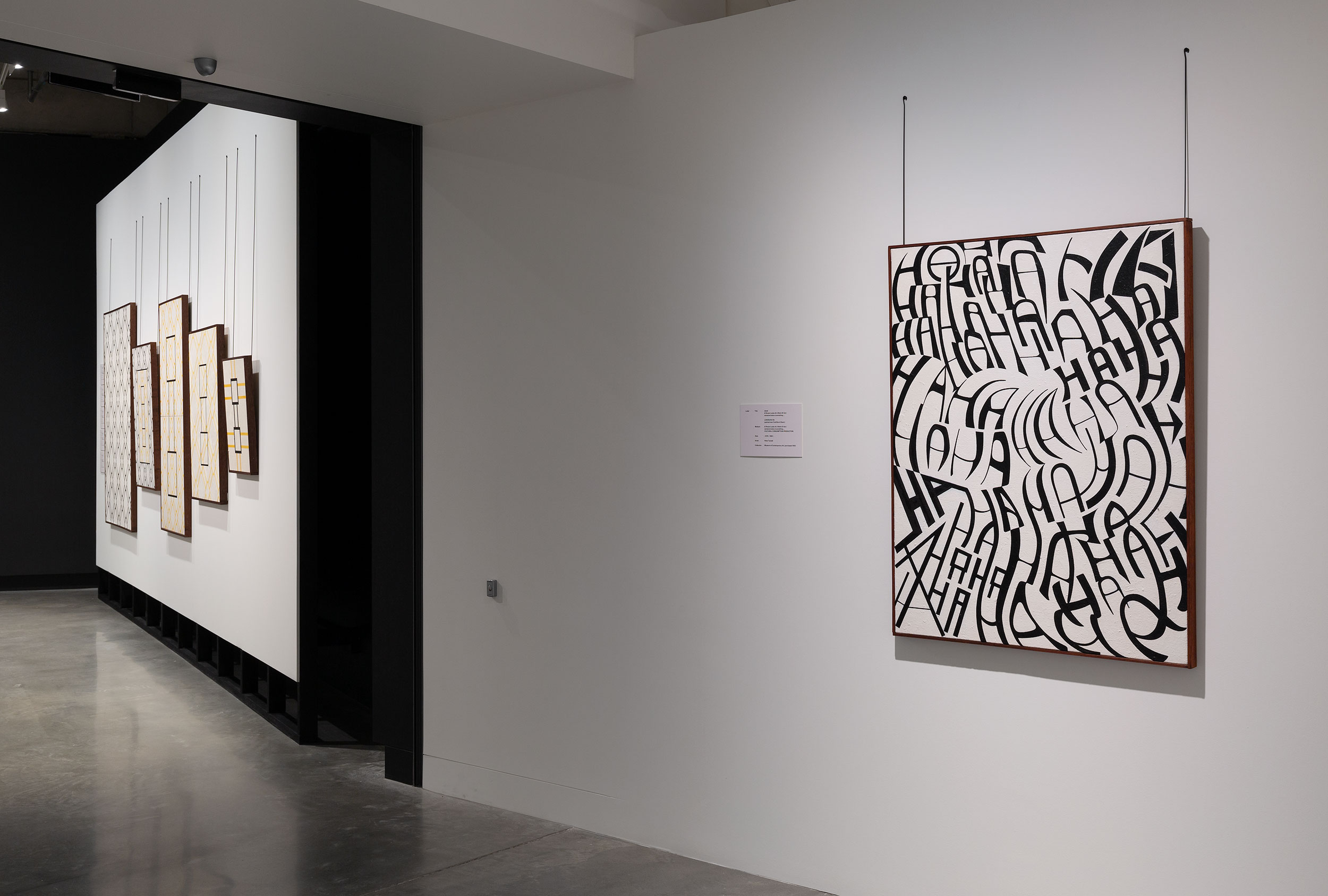 Exhibition design for ‘Peter Tyndall’, Buxton Contemporary, 2022. 