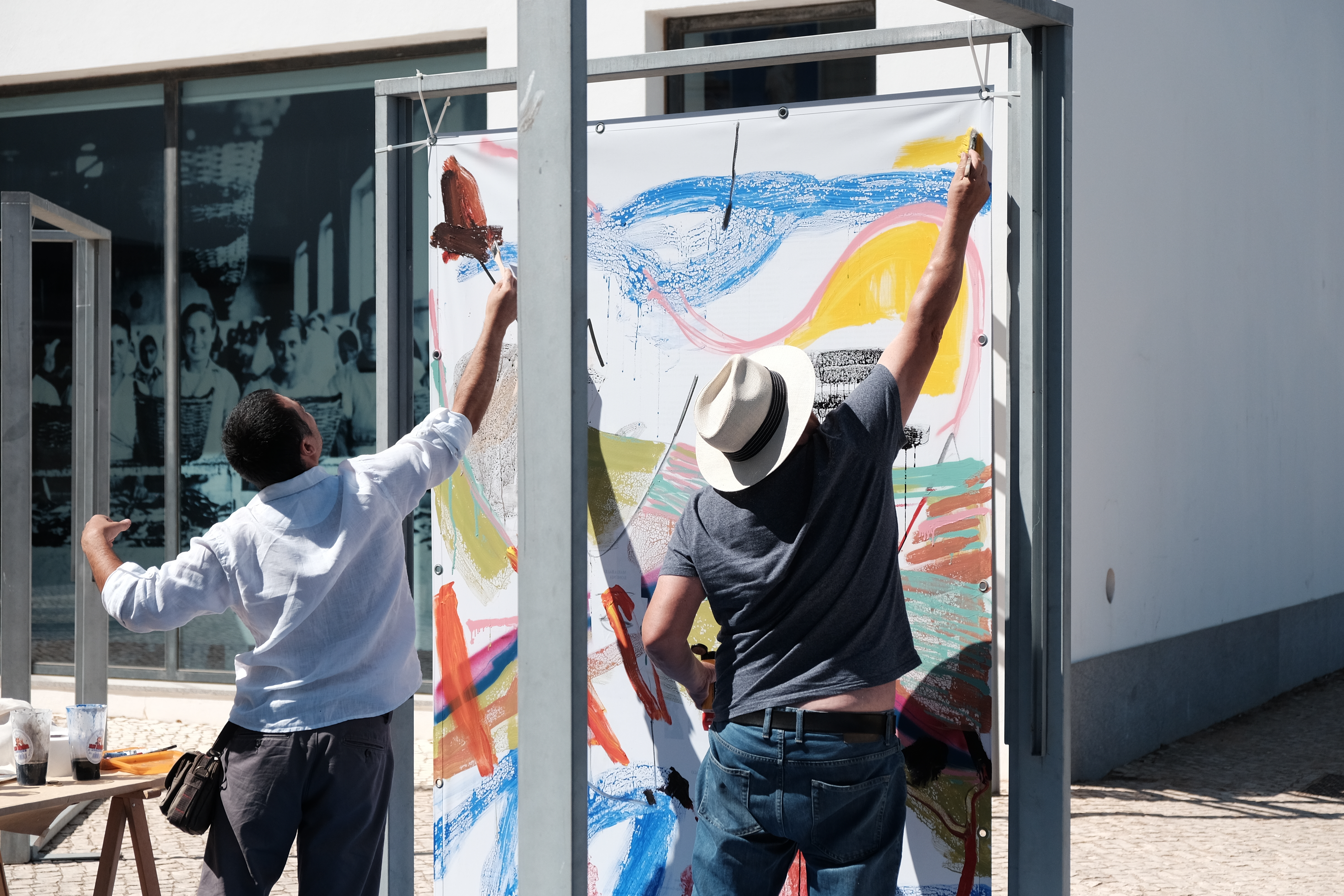 Collective Painting, Adil Yussef, Arlindo Arez and others