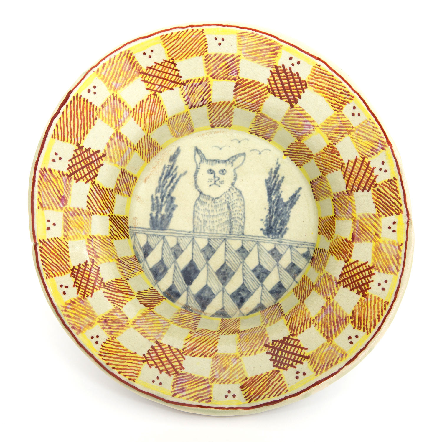 HN1237 The shy Cat in a forest, plate 4, 24.7.16Glazed ceramic stoneware6 x 24cm